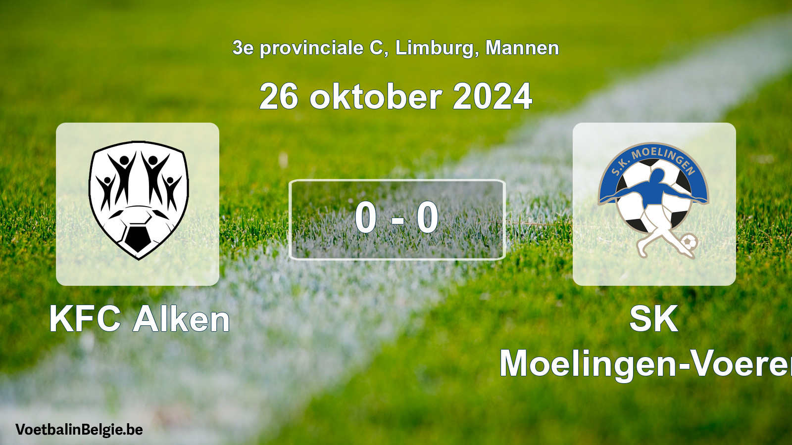 Gespeelde wedstrijd mannenvoetbal: KFC Alken - SK Moelingen-Voeren 0 - 0 (26 oktober 2024)