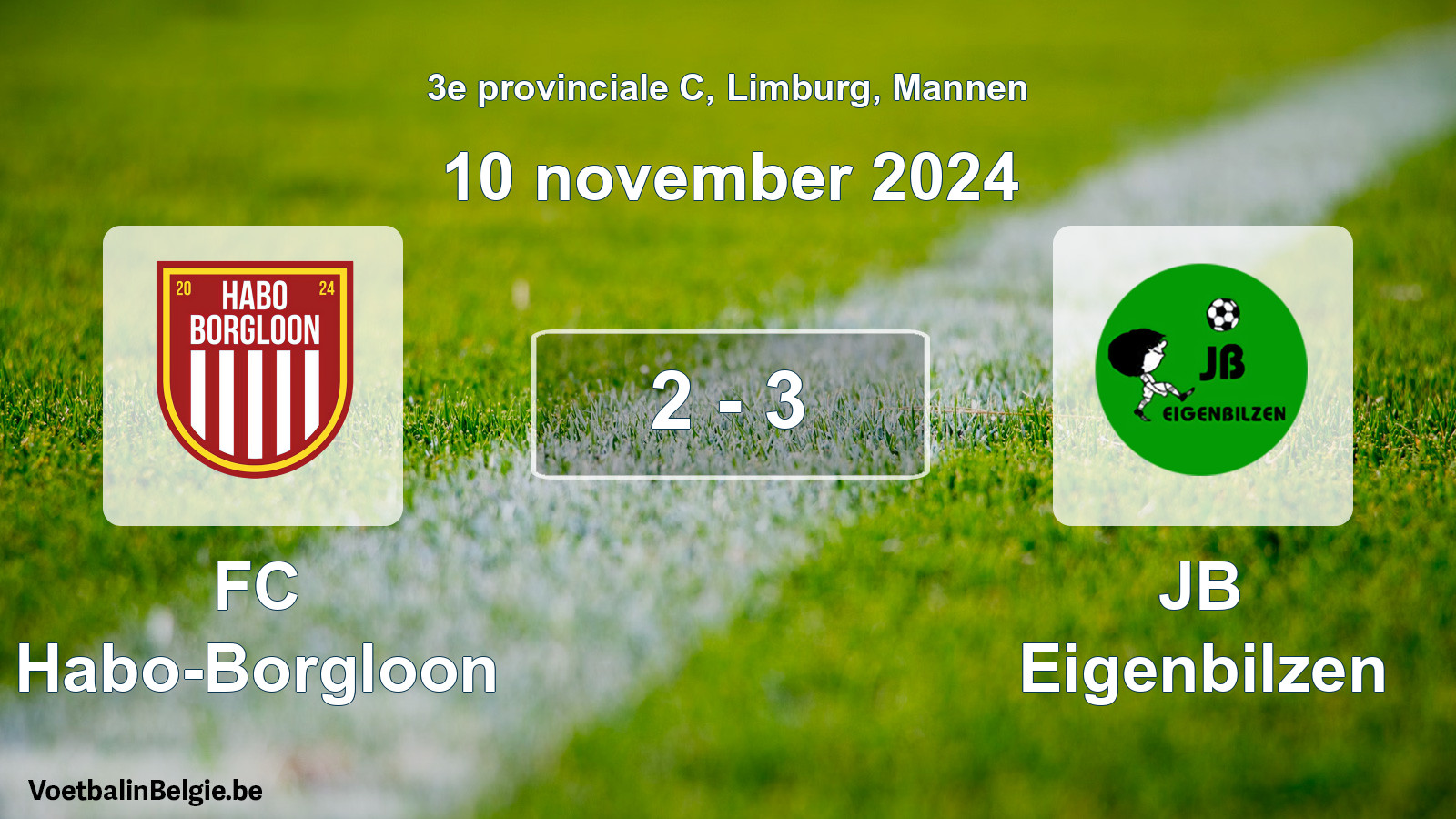 Gespeelde wedstrijd mannenvoetbal: FC Habo-Borgloon - JB Eigenbilzen 2 - 3 (10 november 2024)