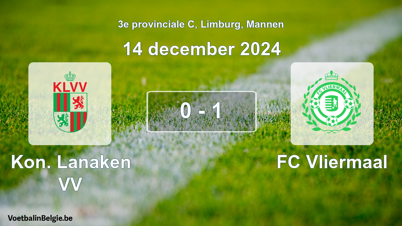 Gespeelde wedstrijd mannenvoetbal: Kon. Lanaken VV - FC Vliermaal 0 - 1 (14 december 2024)