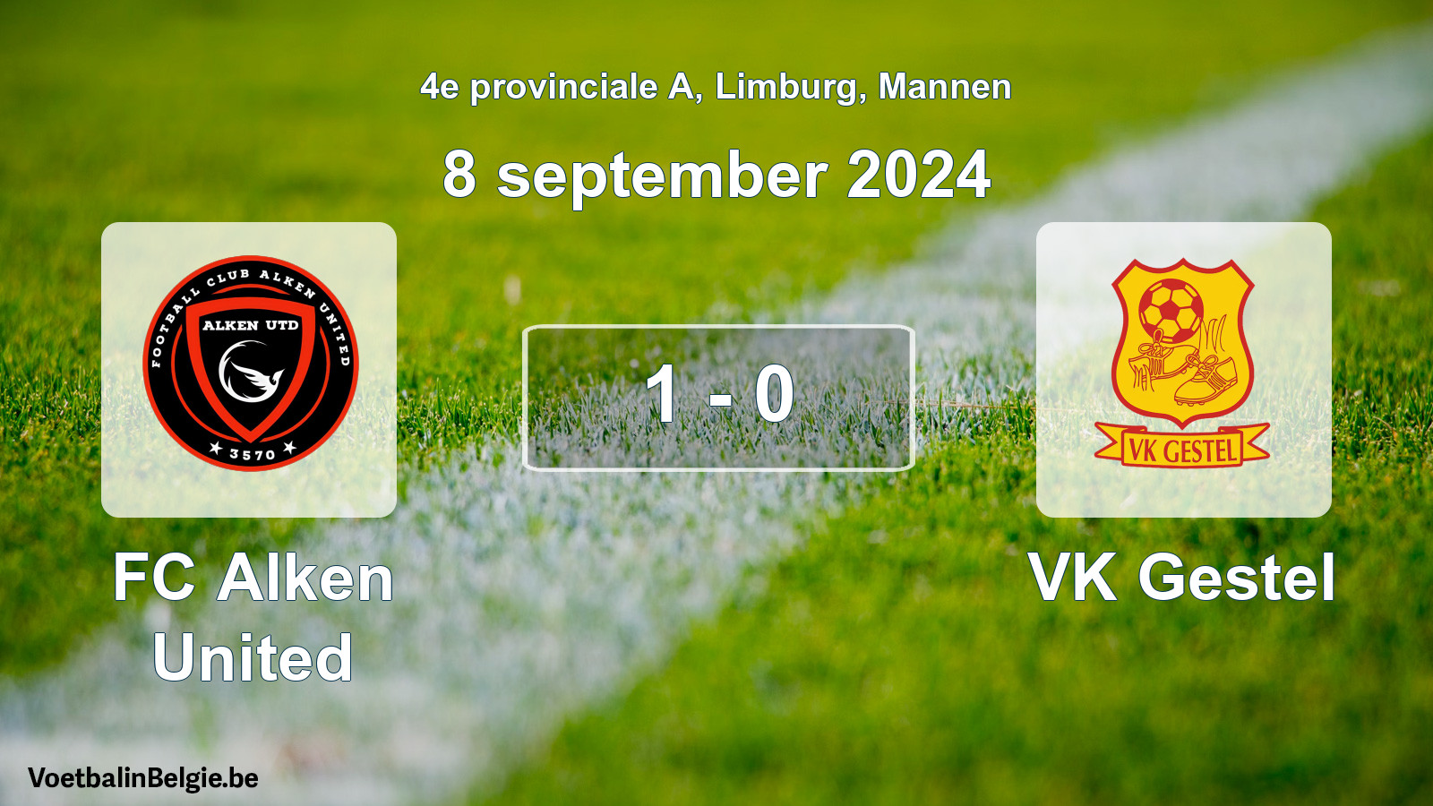 Played match men football: FC Alken United - VK Gestel 1 - 0 (8 September 2024)