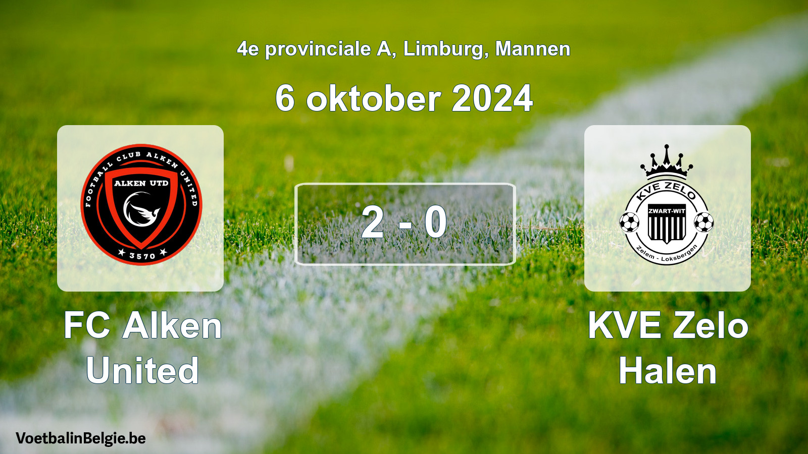 Gespieltes Spiel männer-Fußball: FC Alken United - KVE Zelo Halen 2 - 0 (6 Oktober 2024)