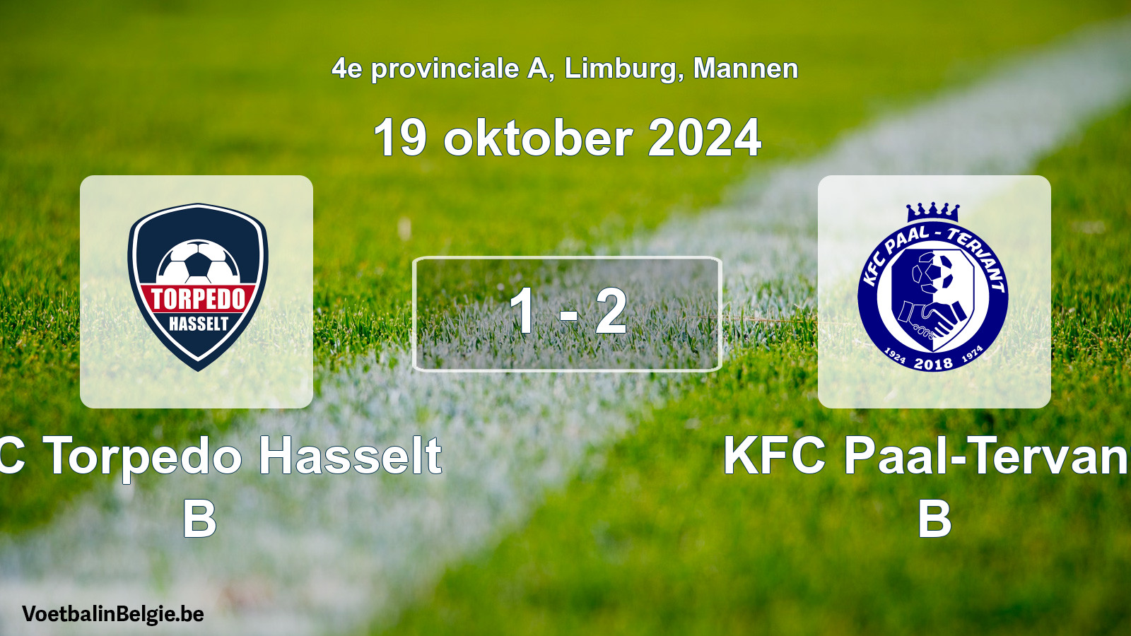 Gespeelde wedstrijd mannenvoetbal: FC Torpedo Hasselt B - KFC Paal-Tervant B 1 - 2 (19 oktober 2024)