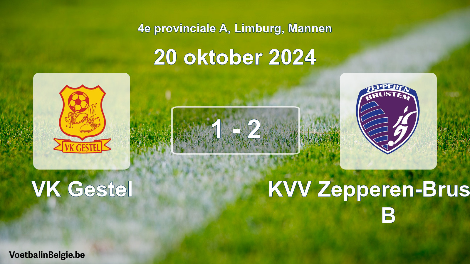 Played match men football: VK Gestel - KVV Zepperen-Brustem B 1 - 2 (20 October 2024)