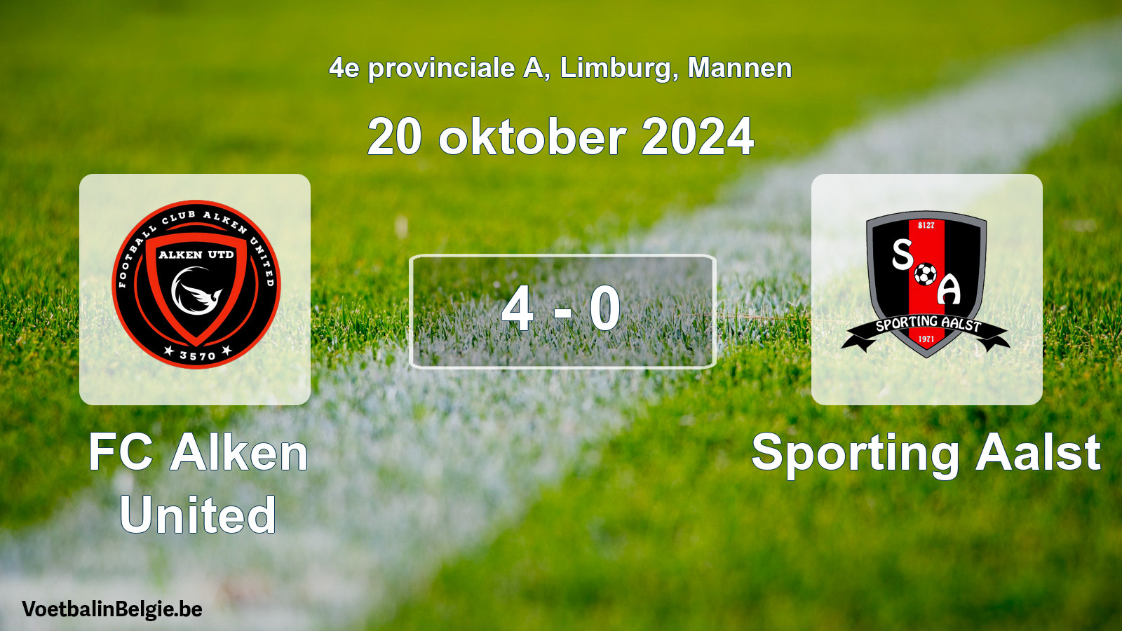 Played match men football: FC Alken United - Sporting Aalst 4 - 0 (20 October 2024)