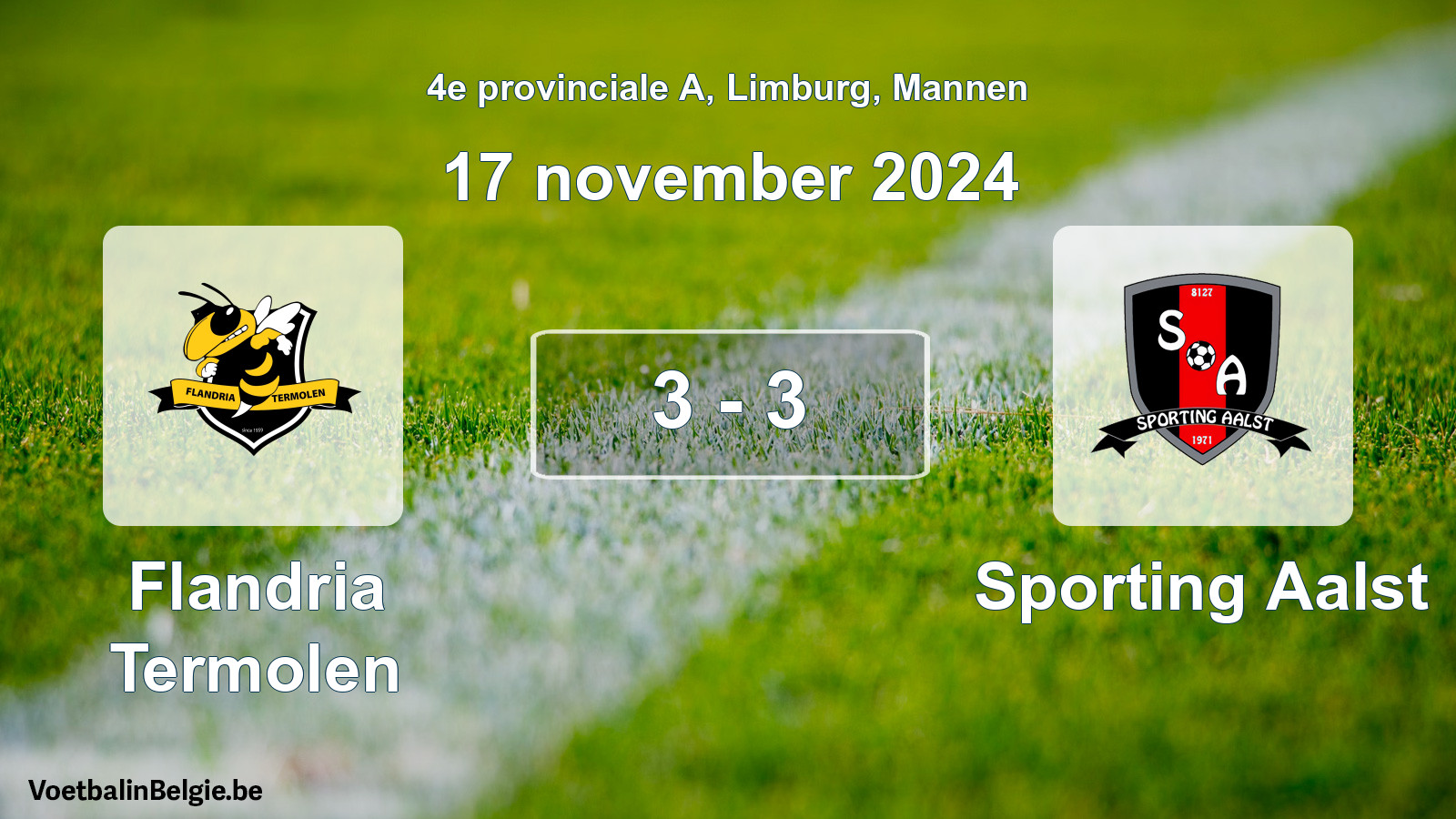 Played match men football: Flandria Termolen - Sporting Aalst 3 - 3 (17 November 2024)