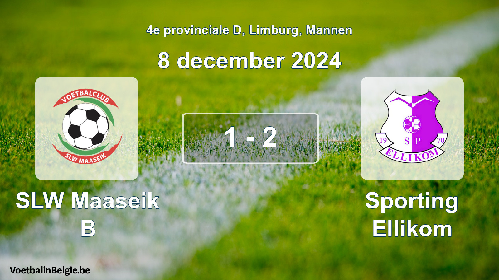 Gespeelde wedstrijd mannenvoetbal: SLW Maaseik B - Sporting Ellikom 1 - 2 (8 december 2024)