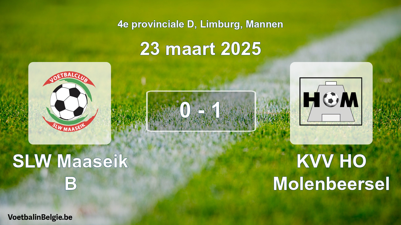 Gespieltes Spiel männer-Fußball: SLW Maaseik B - KVV HO Molenbeersel 0 - 1 (23 März 2025)