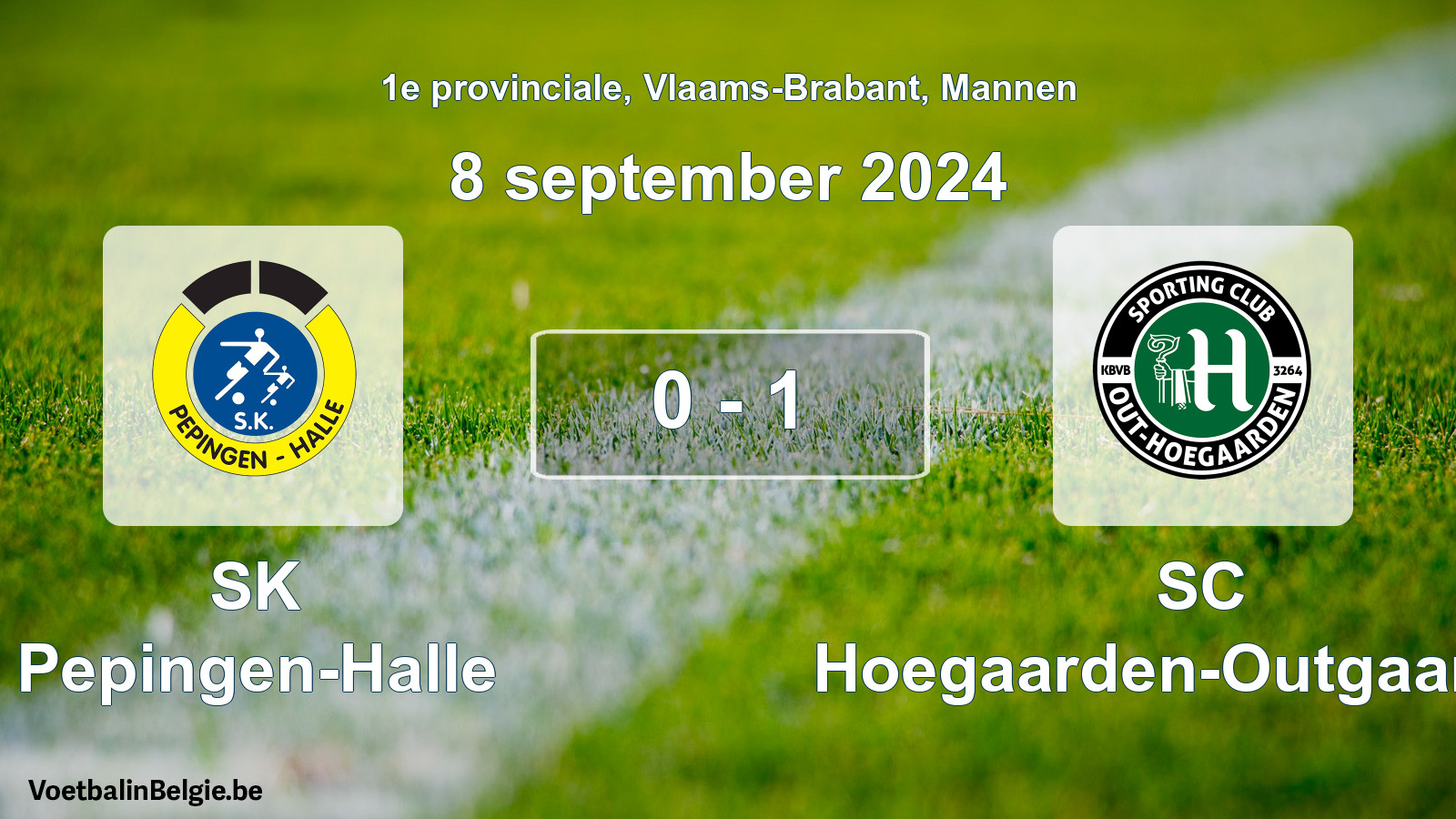 Gespeelde wedstrijd mannenvoetbal: SK Pepingen-Halle - SC Hoegaarden-Outgaarden 0 - 1 (8 september 2024)