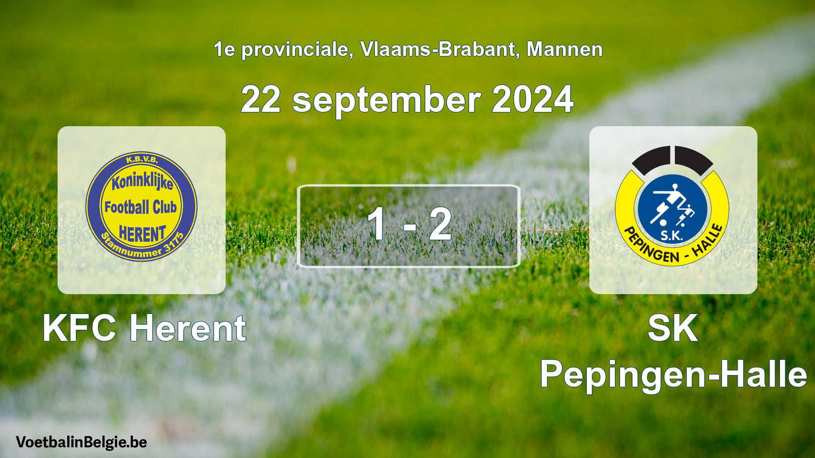 Played match men football: KFC Herent - SK Pepingen-Halle 1 - 2 (22 September 2024)