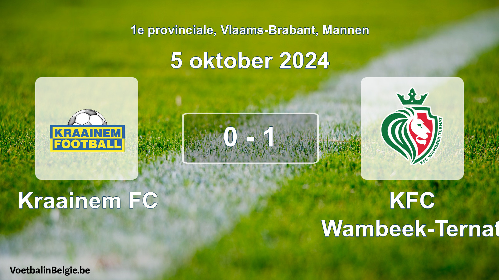 Played match men football: Kraainem FC - KFC Wambeek-Ternat 0 - 1 (5 October 2024)