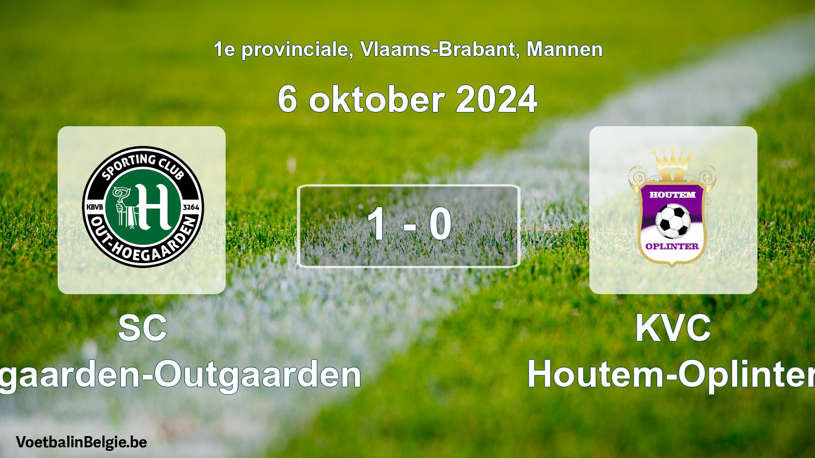 Played match men football: SC Hoegaarden-Outgaarden - KVC Houtem-Oplinter 1 - 0 (6 October 2024)