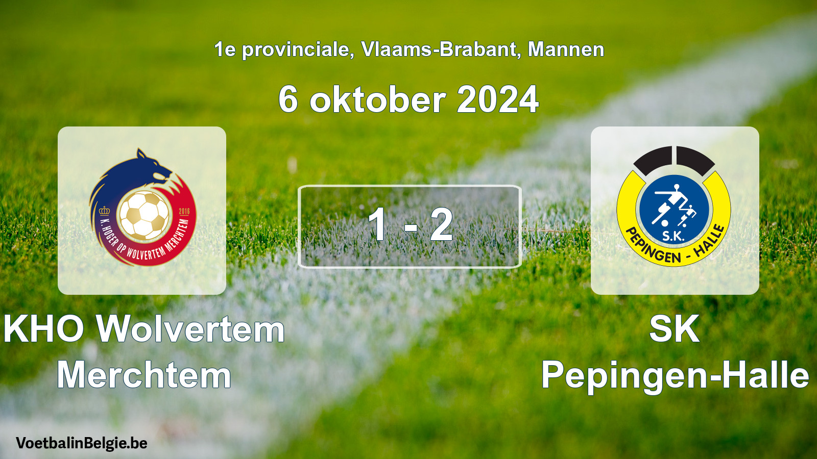 Gespeelde wedstrijd mannenvoetbal: KHO Wolvertem Merchtem - SK Pepingen-Halle 1 - 2 (6 oktober 2024)