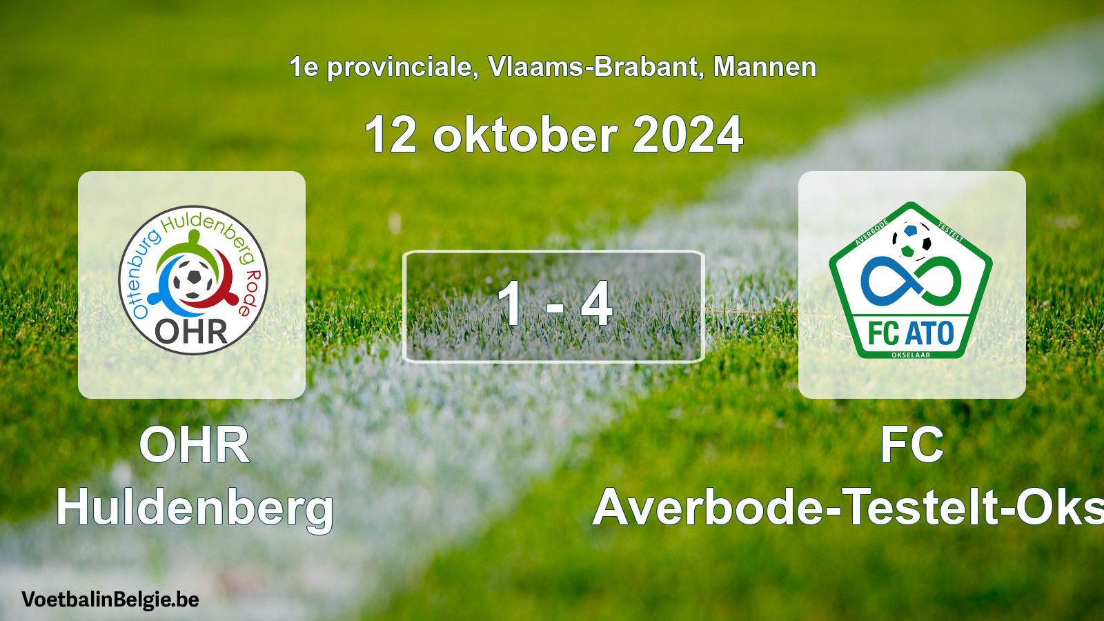 Gespeelde wedstrijd mannenvoetbal: OHR Huldenberg - FC Averbode-Testelt-Okselaar 1 - 4 (12 oktober 2024)