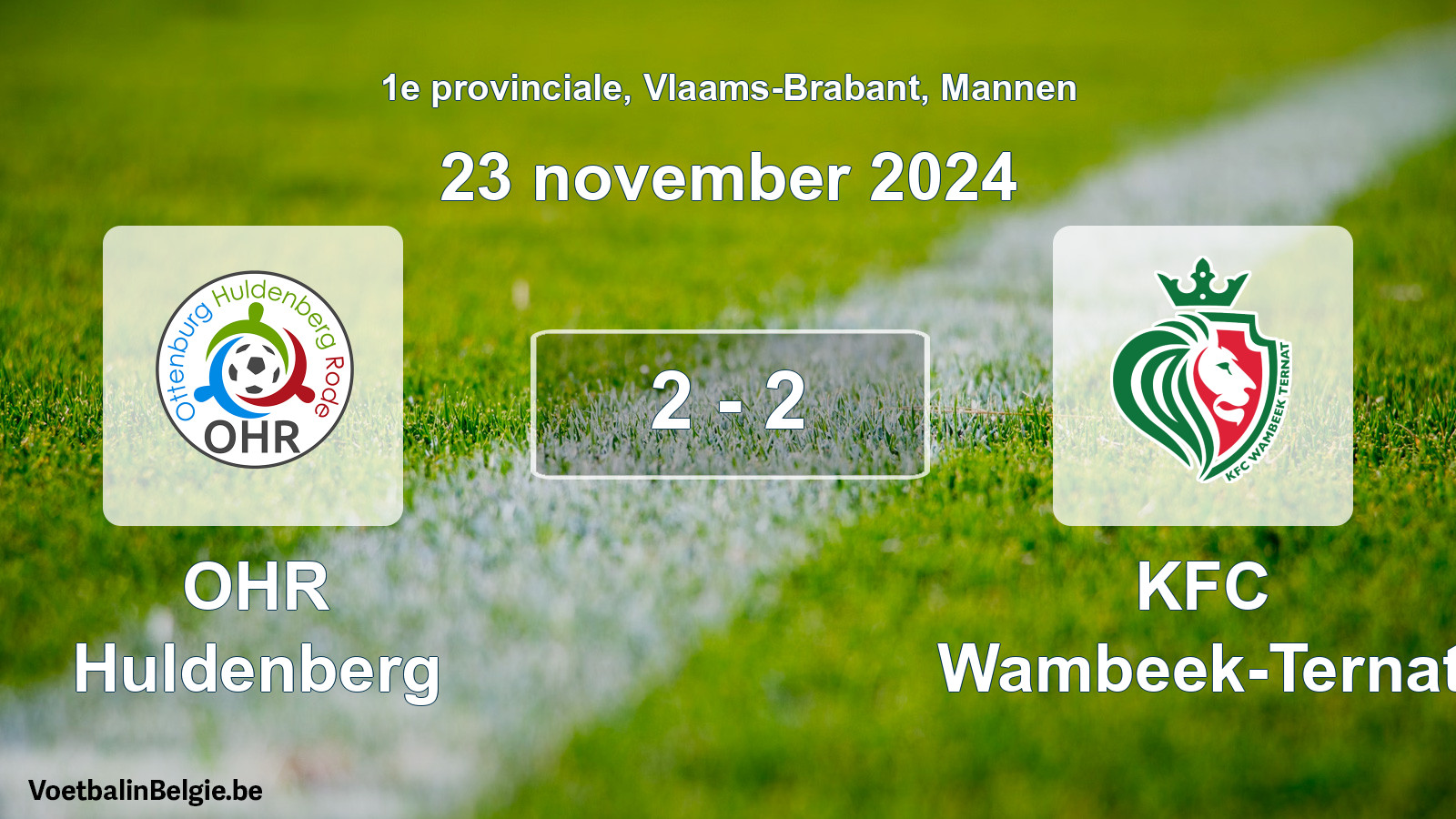 Gespeelde wedstrijd mannenvoetbal: OHR Huldenberg - KFC Wambeek-Ternat 2 - 2 (23 november 2024)