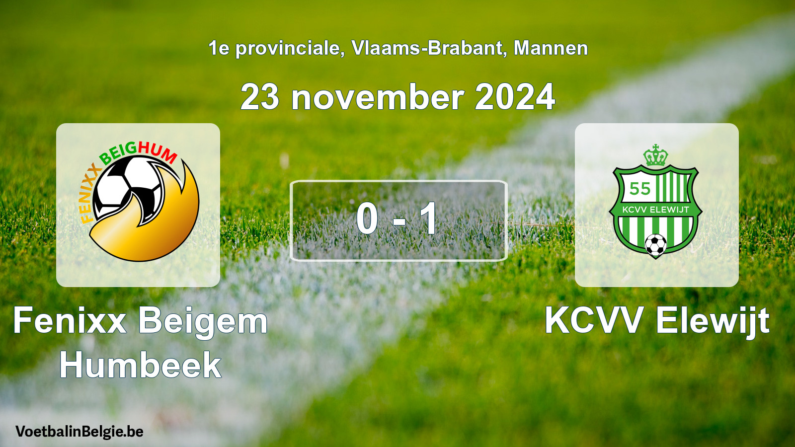 Played match men football: Fenixx Beigem Humbeek - KCVV Elewijt 0 - 1 (23 November 2024)