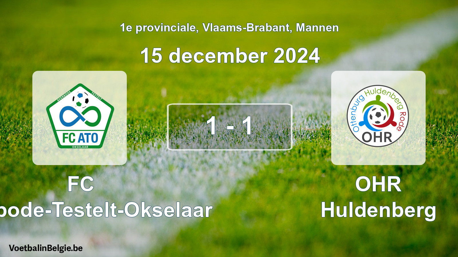 Gespeelde wedstrijd mannenvoetbal: FC Averbode-Testelt-Okselaar - OHR Huldenberg 1 - 1 (15 december 2024)
