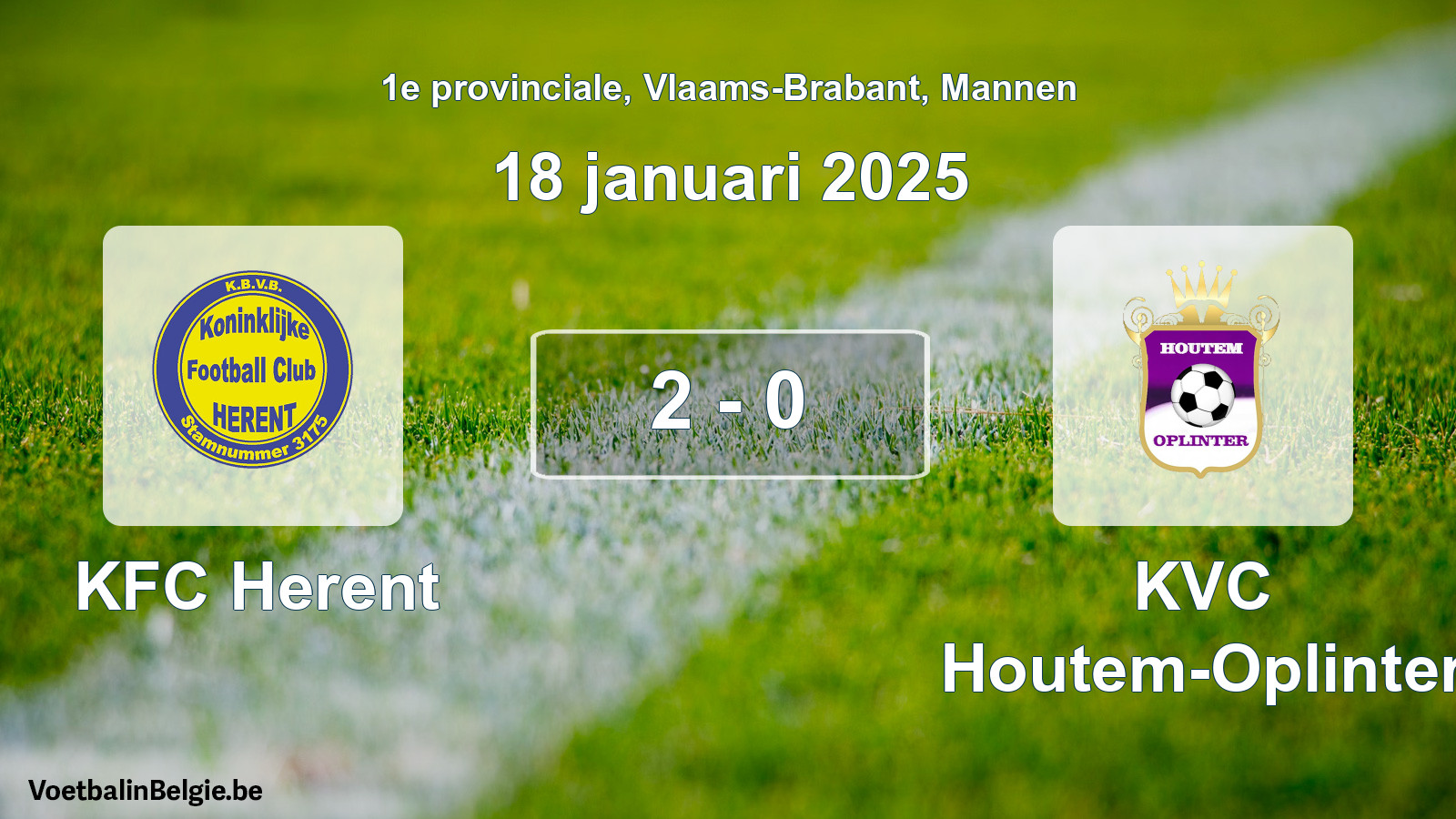 Played match men football: KFC Herent - KVC Houtem-Oplinter 2 - 0 (18 January 2025)