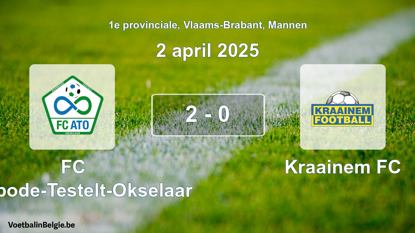 Played match men football: FC Averbode-Testelt-Okselaar - Kraainem FC 2 - 0 (2 April 2025)