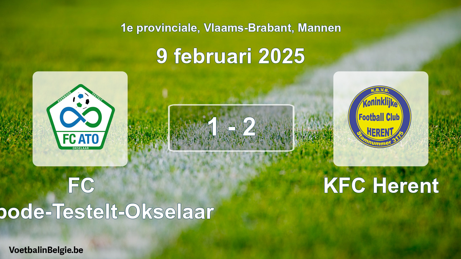 Gespeelde wedstrijd mannenvoetbal: FC Averbode-Testelt-Okselaar - KFC Herent 1 - 2 (9 februari 2025)