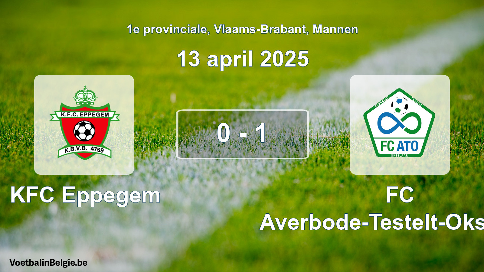 Gespeelde wedstrijd mannenvoetbal: KFC Eppegem - FC Averbode-Testelt-Okselaar 0 - 1 (13 april 2025)