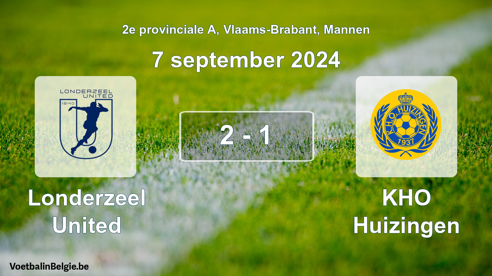 Gespeelde wedstrijd mannenvoetbal: Londerzeel United - KHO Huizingen 2 - 1 (7 september 2024)