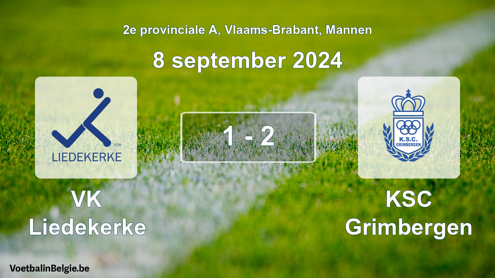 Match joué football hommes: VK Liedekerke - KSC Grimbergen 1 - 2 (8 septembre 2024)