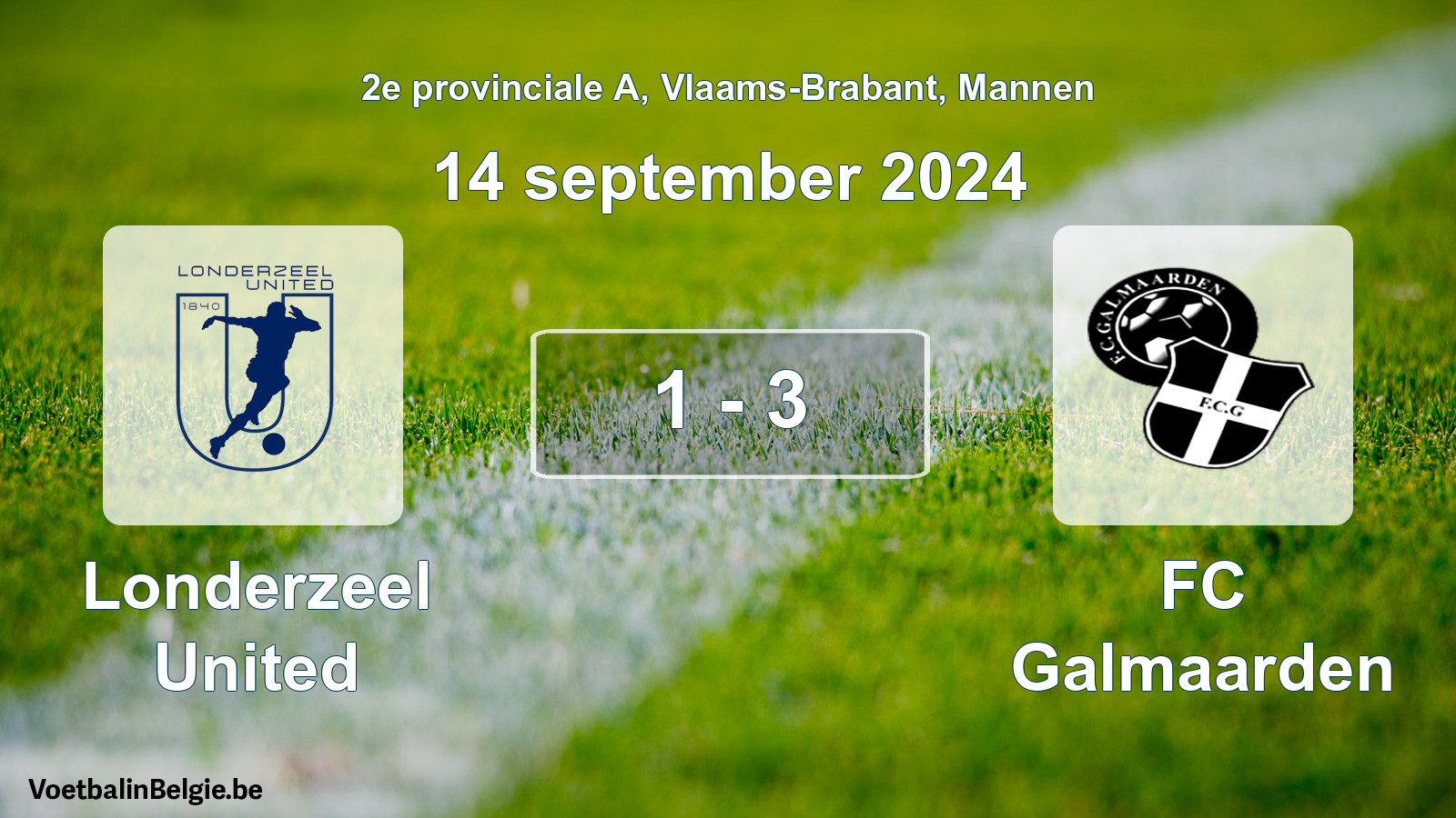 Played match men football: Londerzeel United - FC Galmaarden 1 - 3 (14 September 2024)