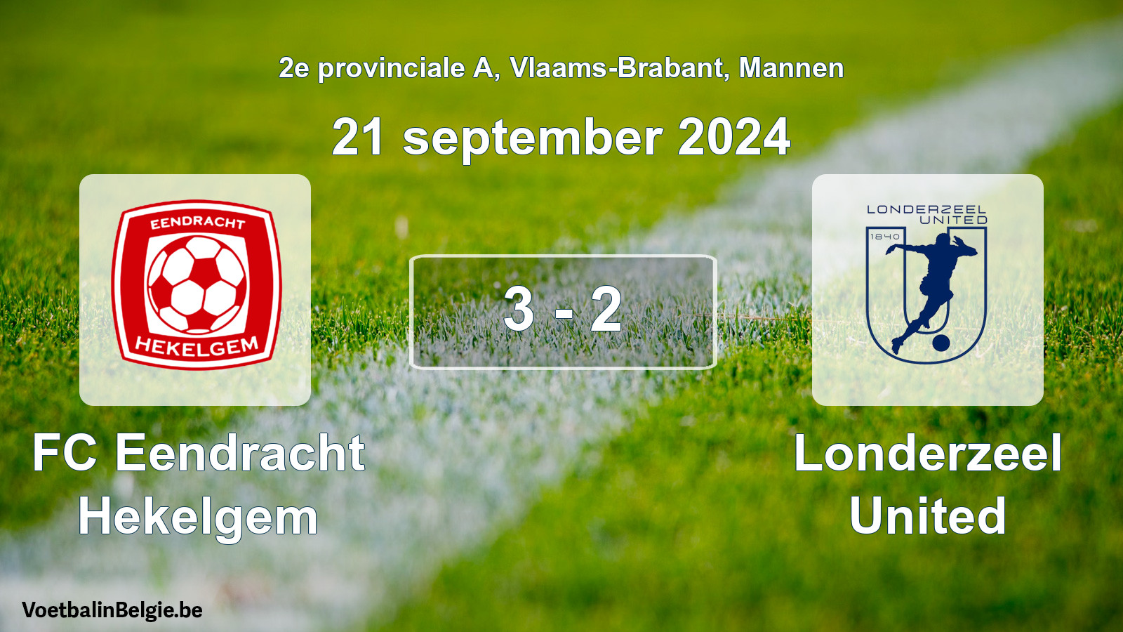 Gespeelde wedstrijd mannenvoetbal: FC Eendracht Hekelgem - Londerzeel United 3 - 2 (21 september 2024)