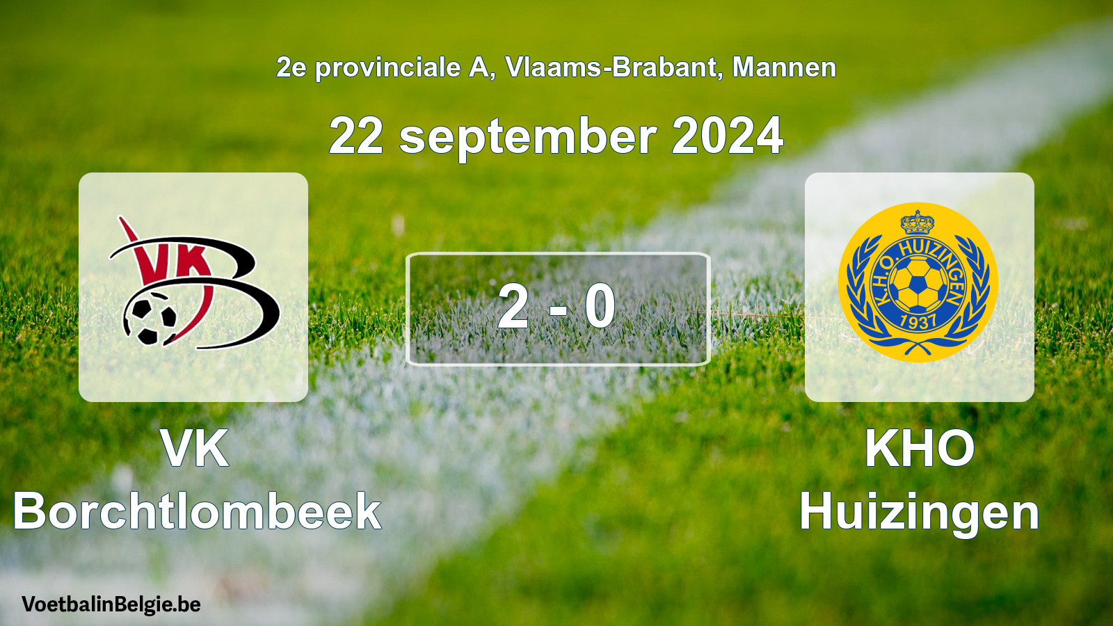 Gespeelde wedstrijd mannenvoetbal: VK Borchtlombeek - KHO Huizingen 2 - 0 (22 september 2024)