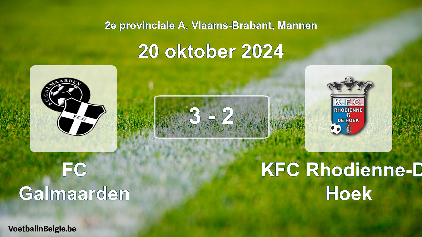 Gespieltes Spiel männer-Fußball: FC Galmaarden - KFC Rhodienne-De Hoek 3 - 2 (20 Oktober 2024)
