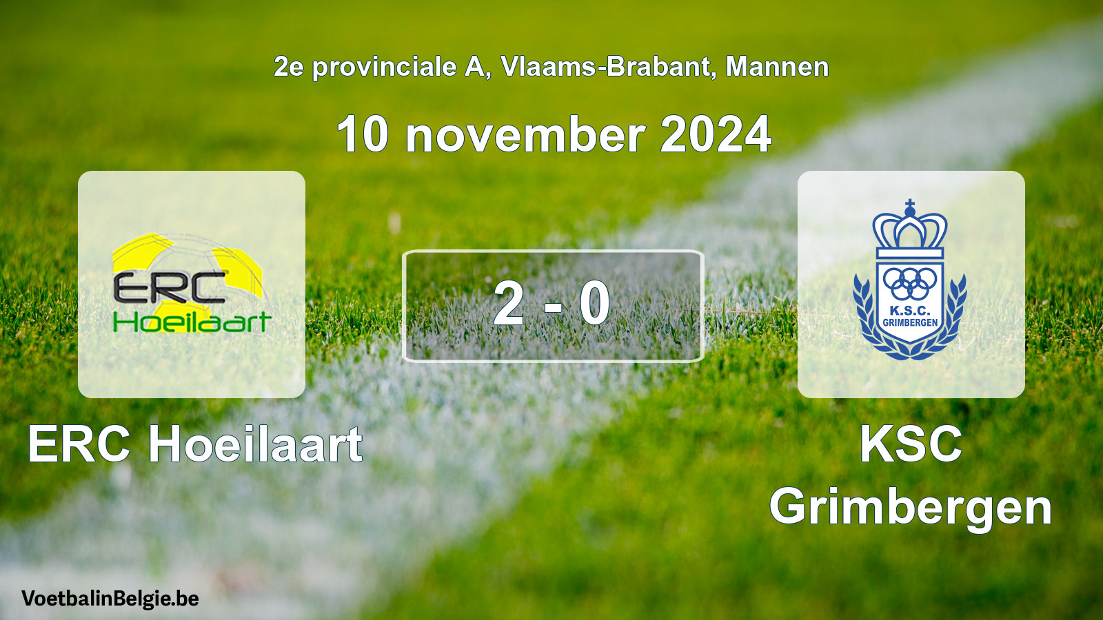 Played match men football: ERC Hoeilaart - KSC Grimbergen 2 - 0 (10 November 2024)