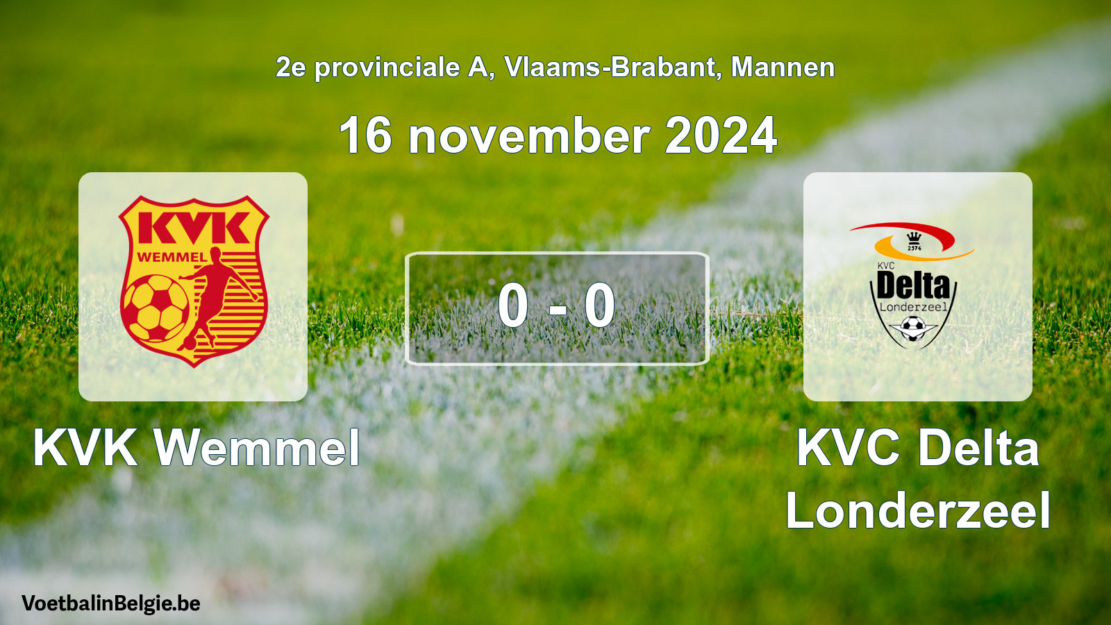 Gespeelde wedstrijd mannenvoetbal: KVK Wemmel - KVC Delta Londerzeel 0 - 0 (16 november 2024)
