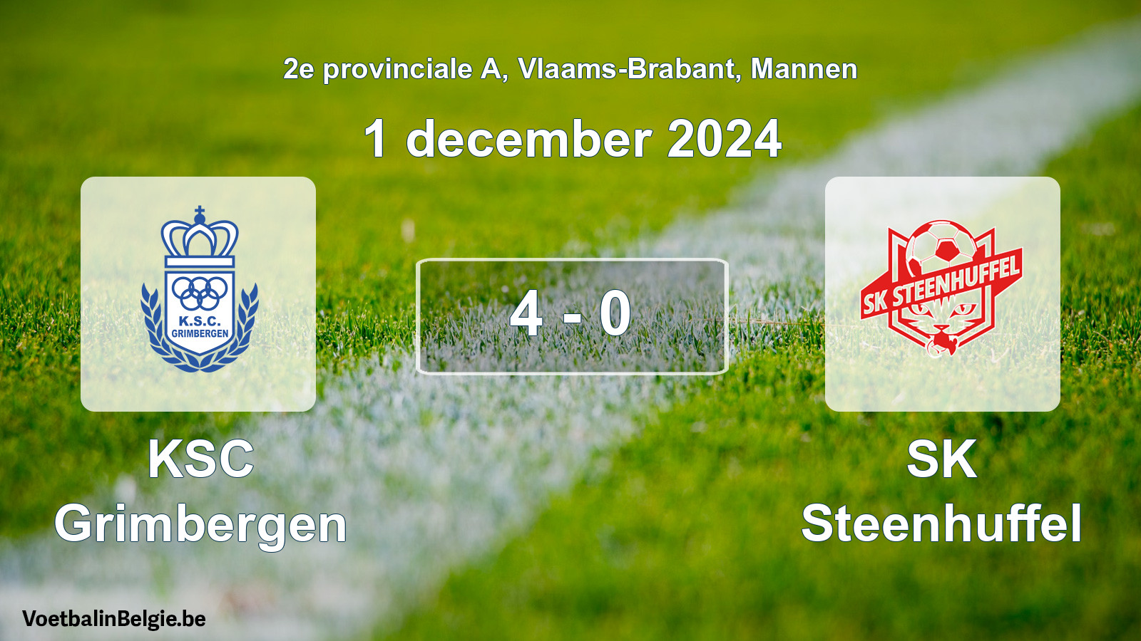 Played match men football: KSC Grimbergen - SK Steenhuffel 4 - 0 (1 December 2024)