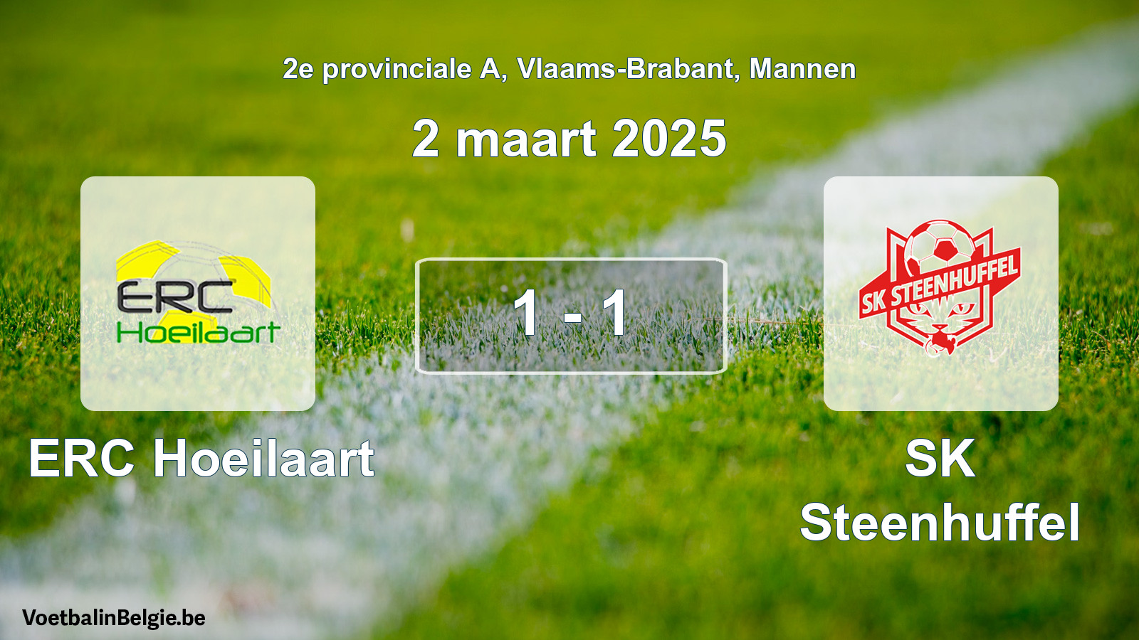 Played match men football: ERC Hoeilaart - SK Steenhuffel 1 - 1 (2 March 2025)
