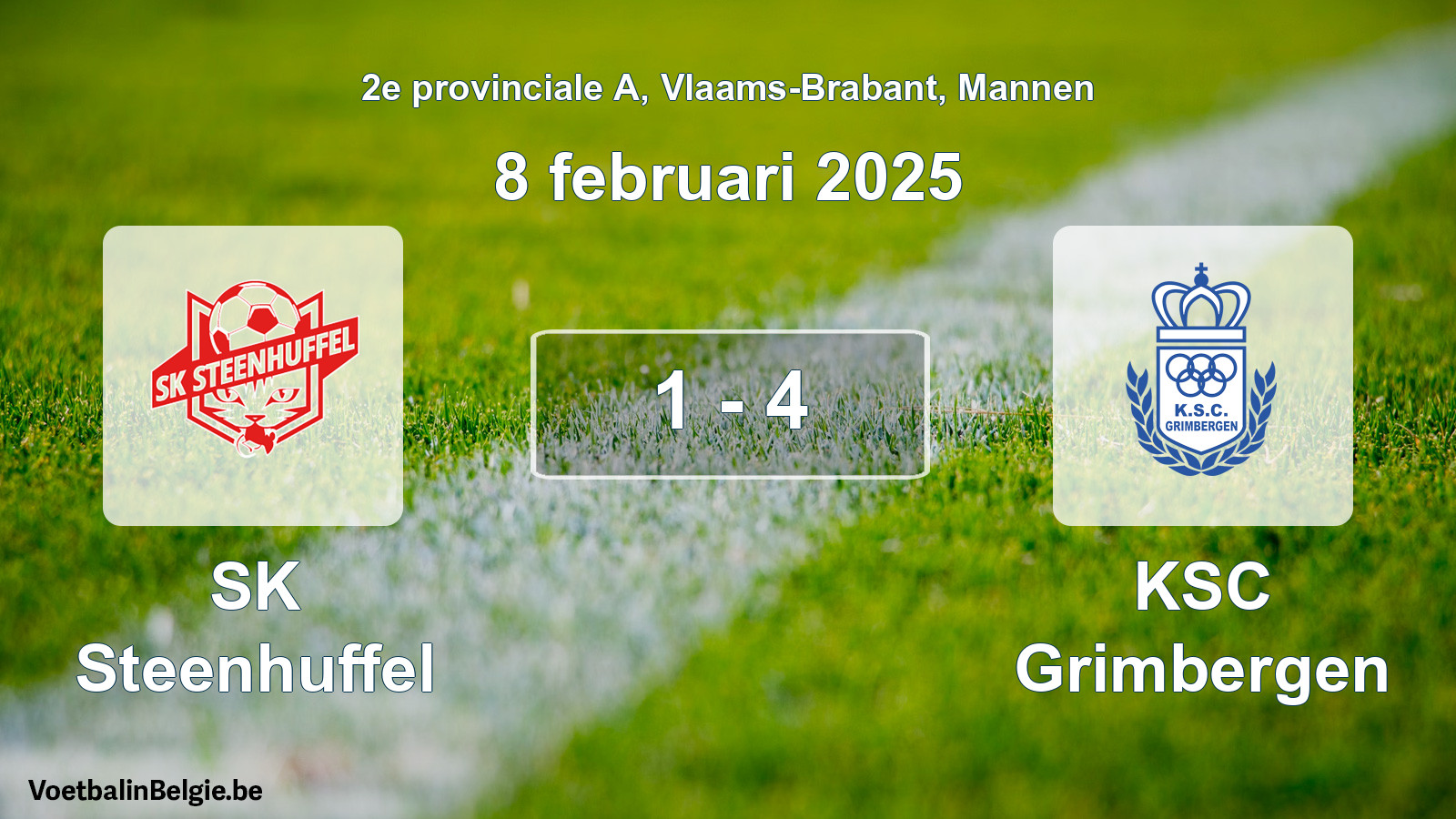 Played match men football: SK Steenhuffel - KSC Grimbergen 1 - 4 (8 February 2025)