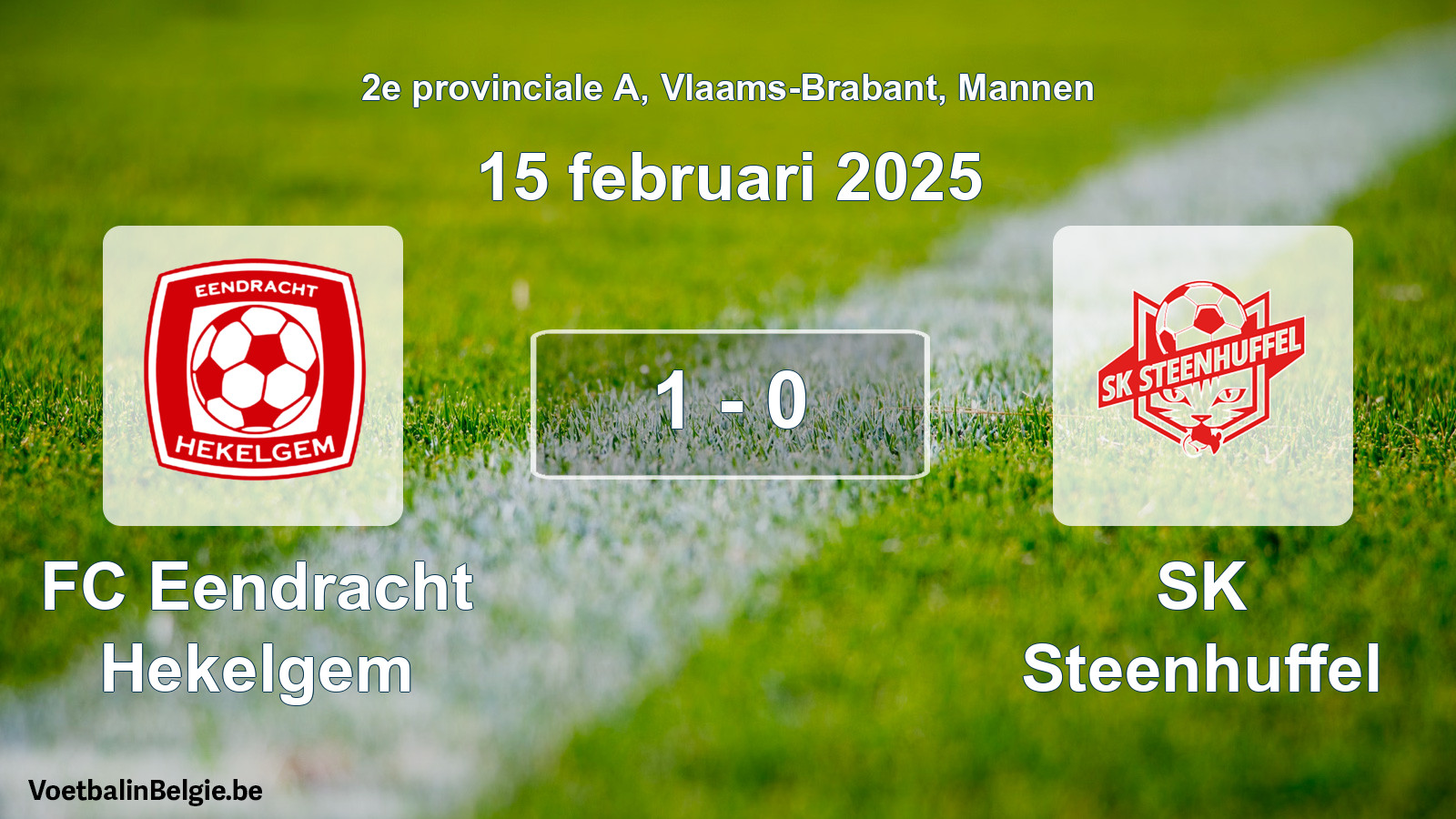 Gespeelde wedstrijd mannenvoetbal: FC Eendracht Hekelgem - SK Steenhuffel 1 - 0 (15 februari 2025)