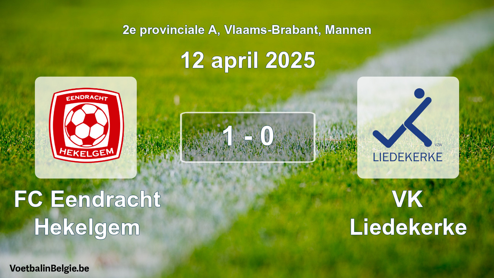 Gespeelde wedstrijd mannenvoetbal: FC Eendracht Hekelgem - VK Liedekerke 1 - 0 (12 april 2025)