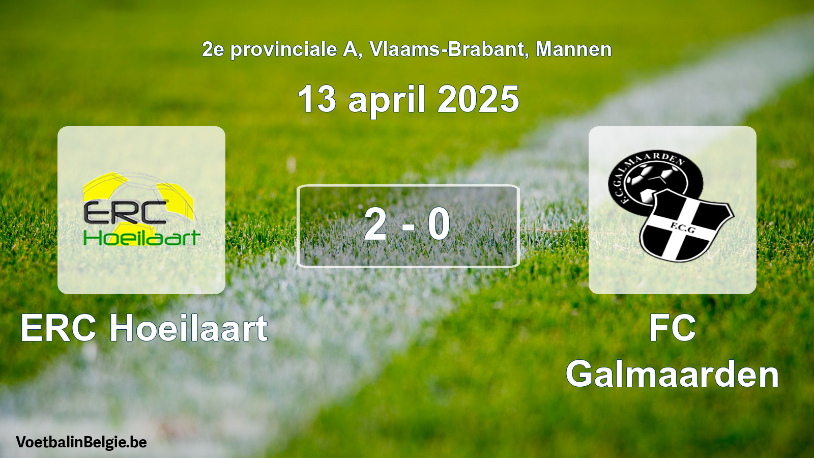 Played match men football: ERC Hoeilaart - FC Galmaarden 2 - 0 (13 April 2025)