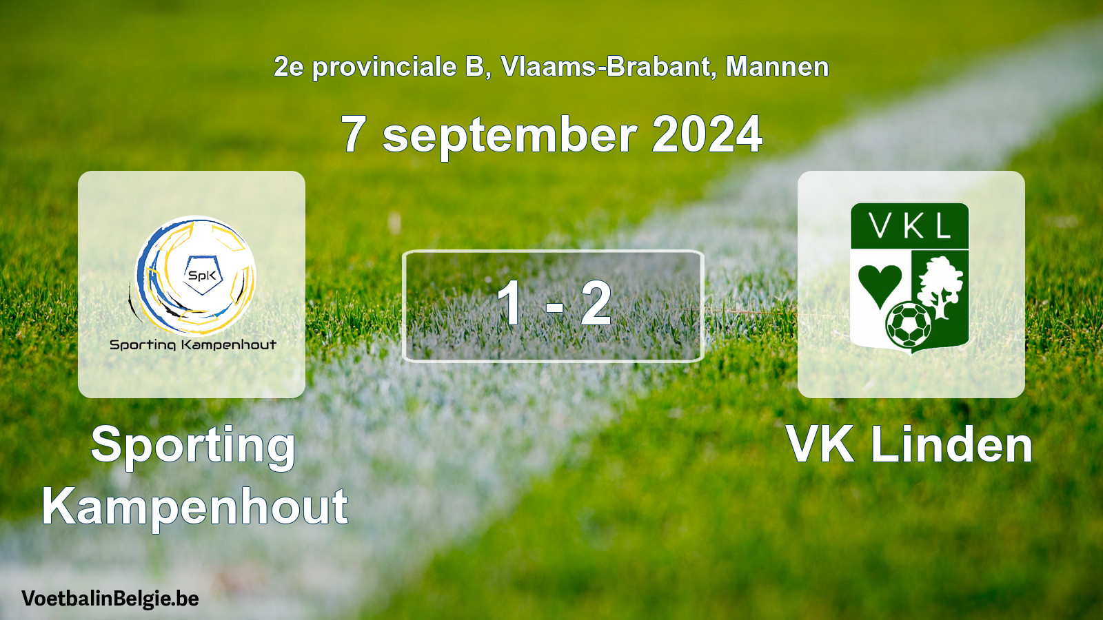 Gespeelde wedstrijd mannenvoetbal: Sporting Kampenhout - VK Linden 1 - 2 (7 september 2024)