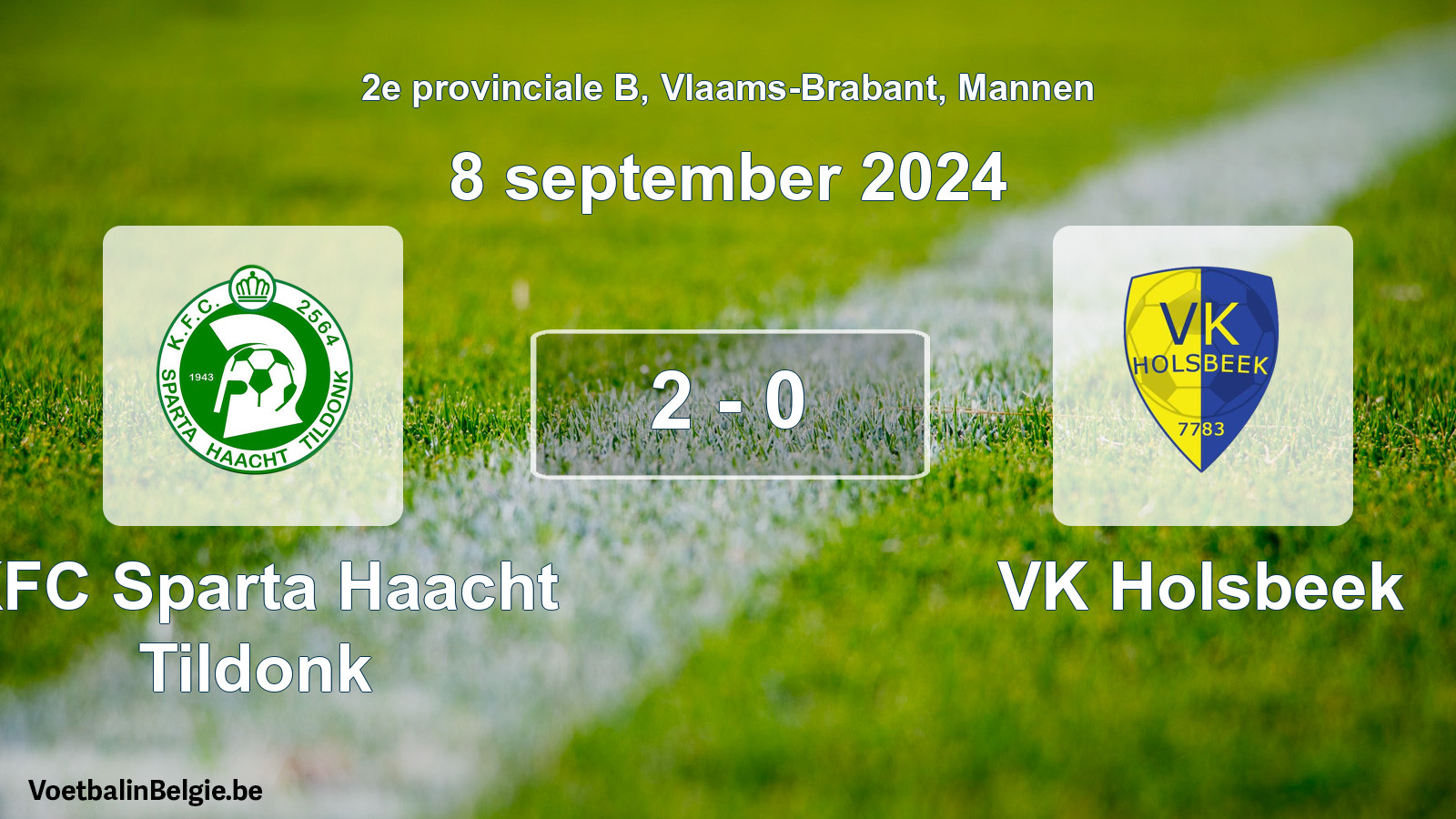 Gespeelde wedstrijd mannenvoetbal: KFC Sparta Haacht Tildonk - VK Holsbeek 2 - 0 (8 september 2024)