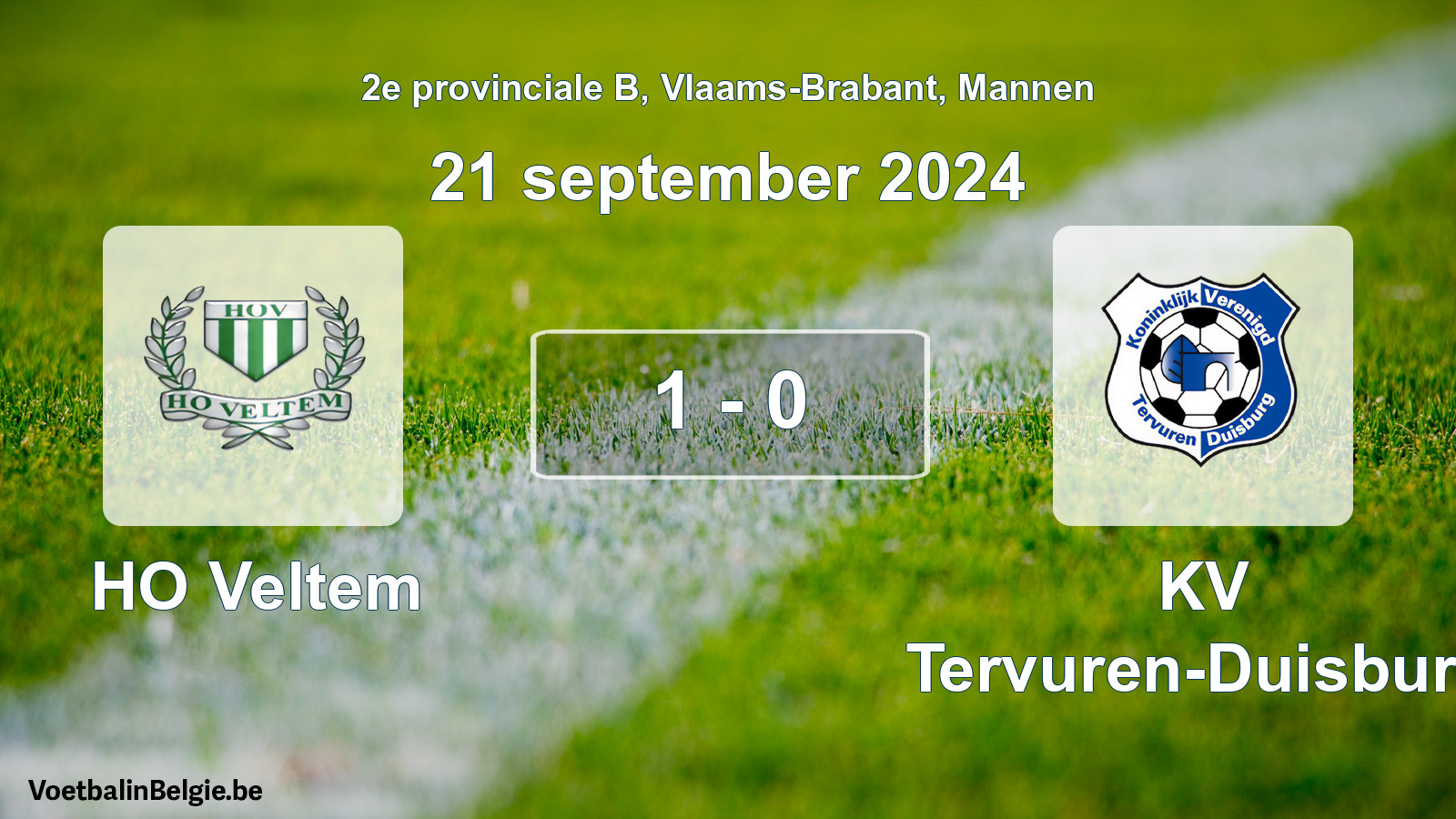 Gespeelde wedstrijd mannenvoetbal: HO Veltem - KV Tervuren-Duisburg 1 - 0 (21 september 2024)
