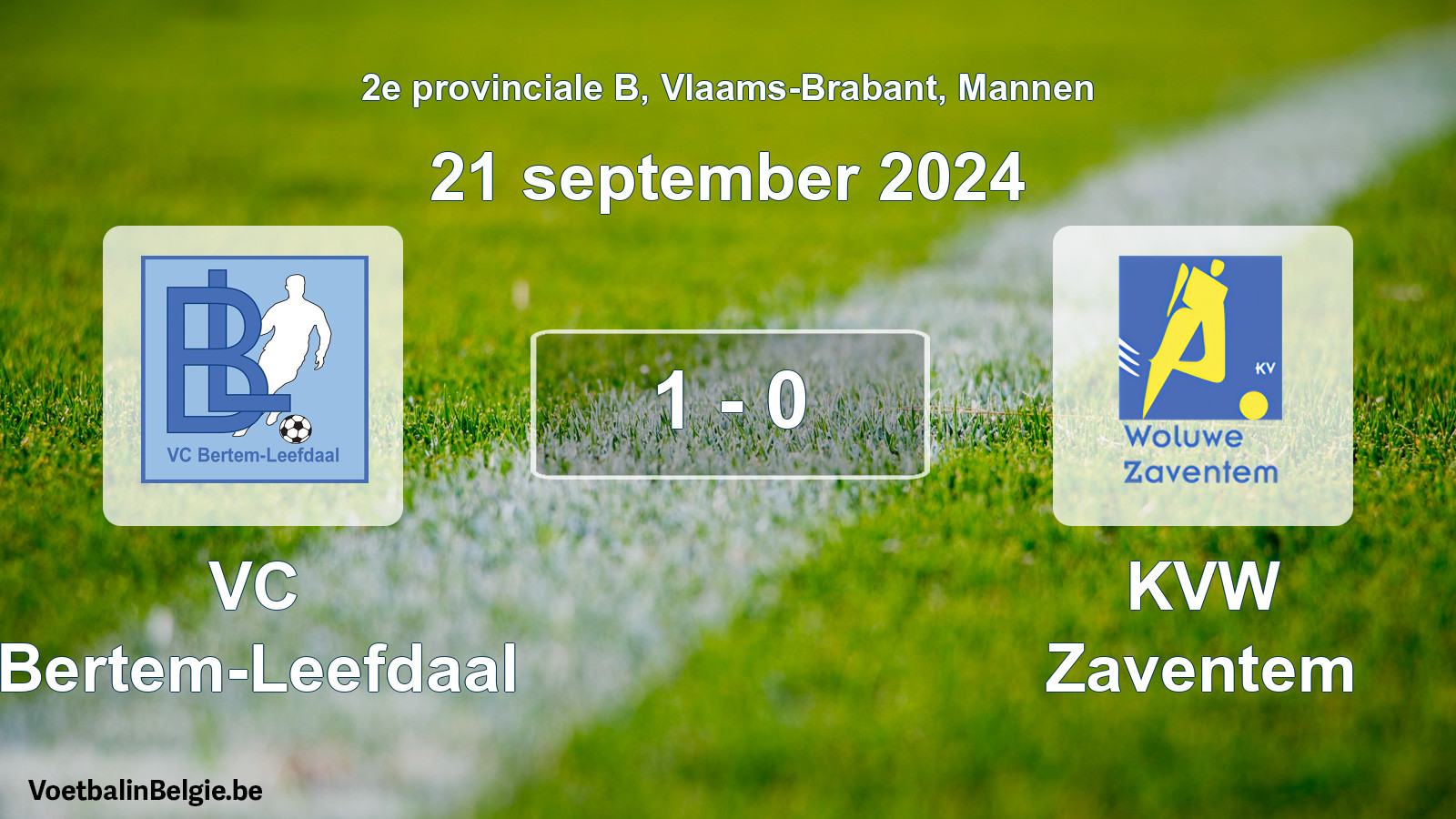 Gespeelde wedstrijd mannenvoetbal: VC Bertem-Leefdaal - KVW Zaventem 1 - 0 (21 september 2024)