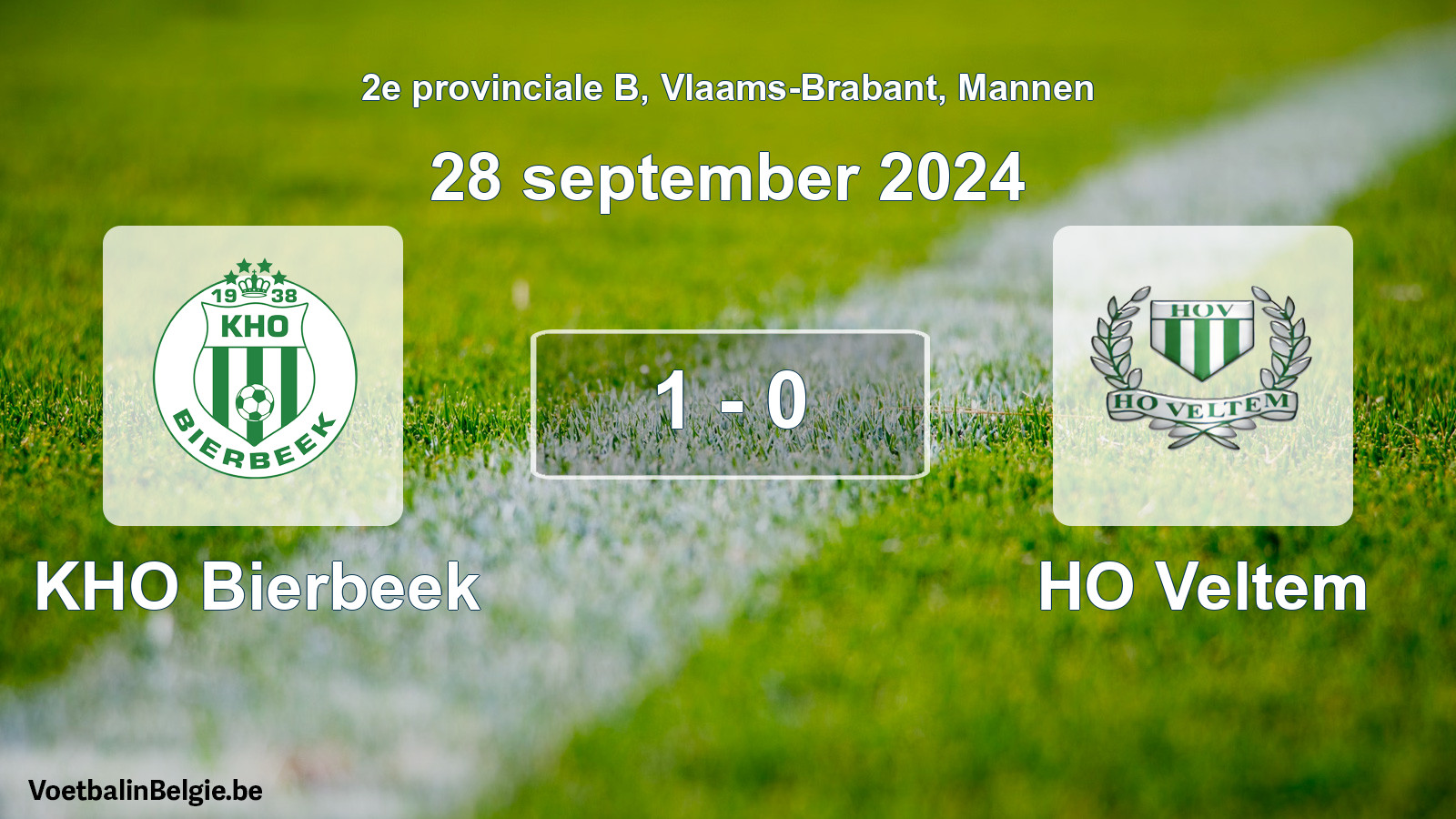 Gespeelde wedstrijd mannenvoetbal: KHO Bierbeek - HO Veltem 1 - 0 (28 september 2024)