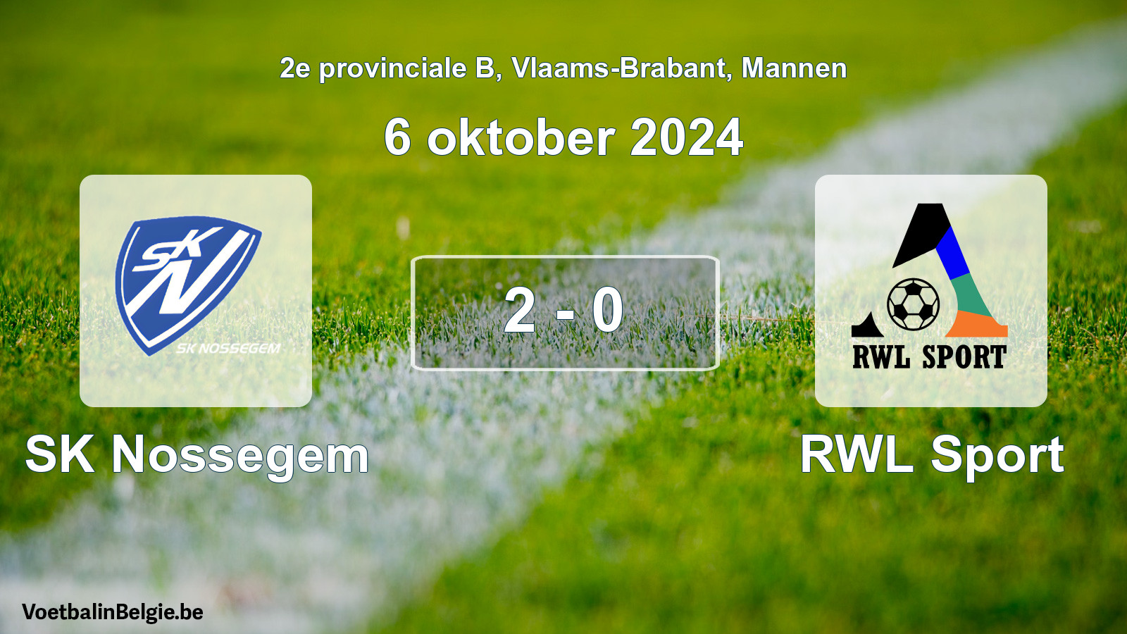 Gespeelde wedstrijd mannenvoetbal: SK Nossegem - RWL Sport 2 - 0 (6 oktober 2024)