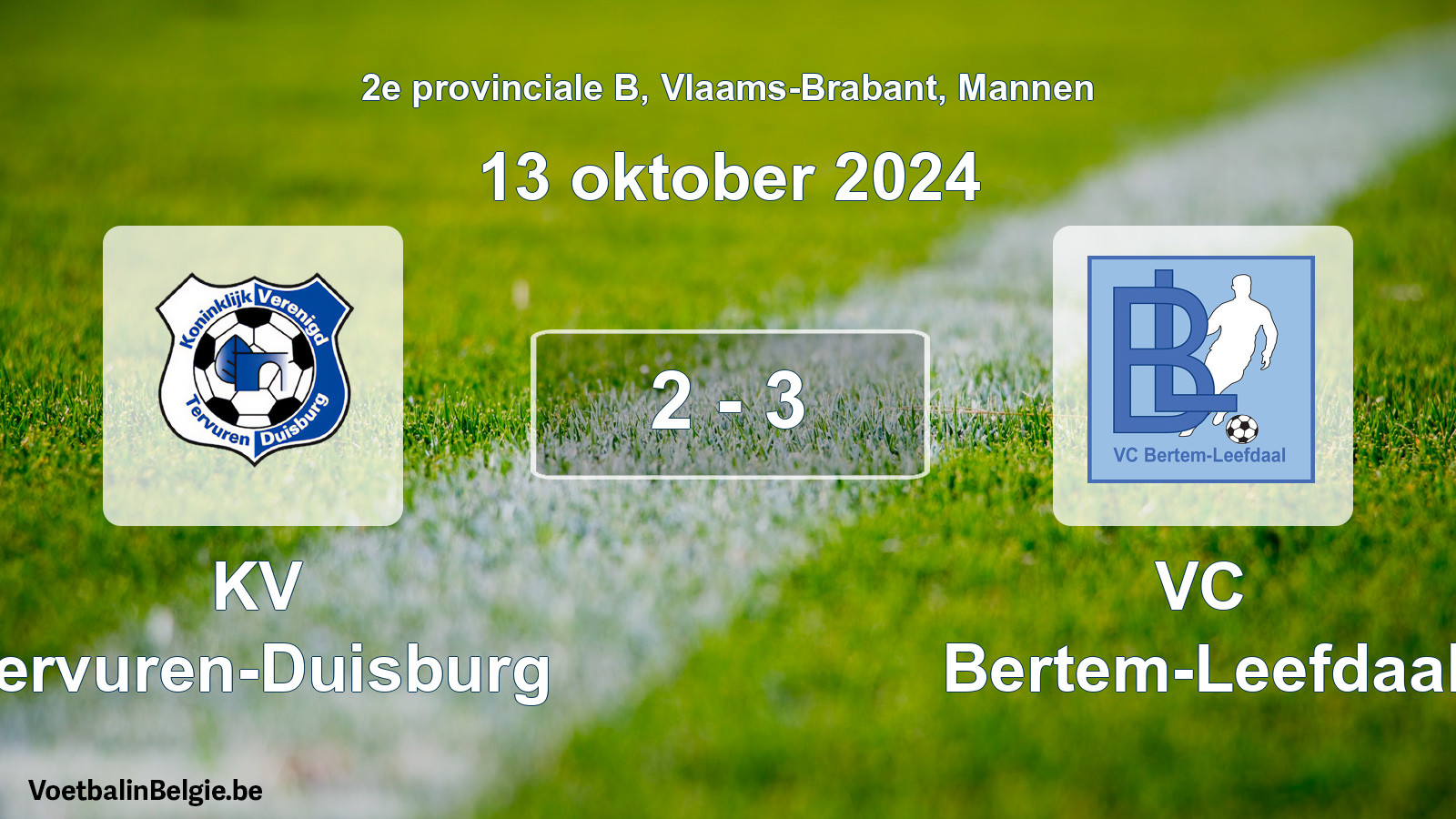 Gespeelde wedstrijd mannenvoetbal: KV Tervuren-Duisburg - VC Bertem-Leefdaal 2 - 3 (13 oktober 2024)