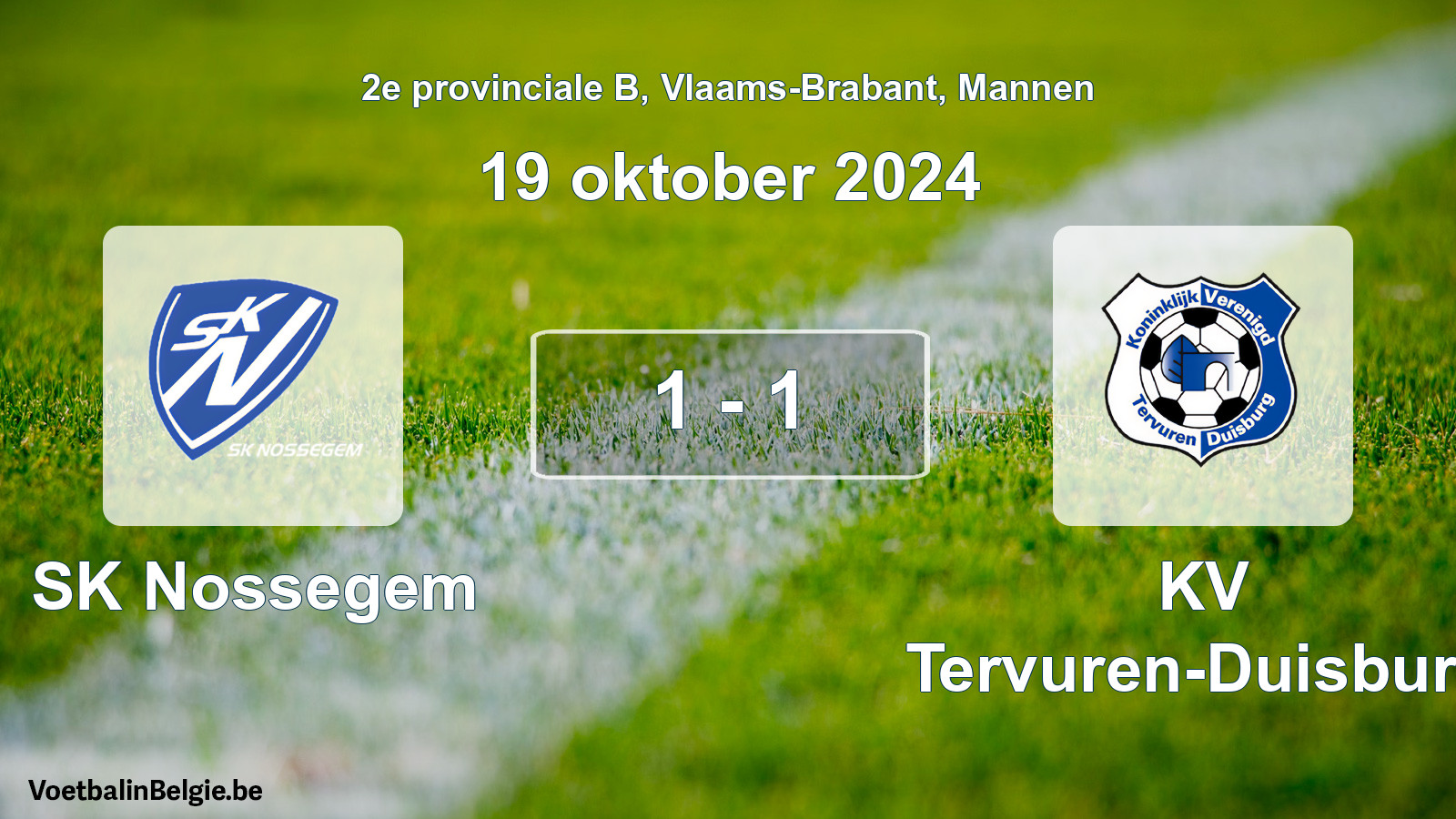 Gespeelde wedstrijd mannenvoetbal: SK Nossegem - KV Tervuren-Duisburg 1 - 1 (19 oktober 2024)
