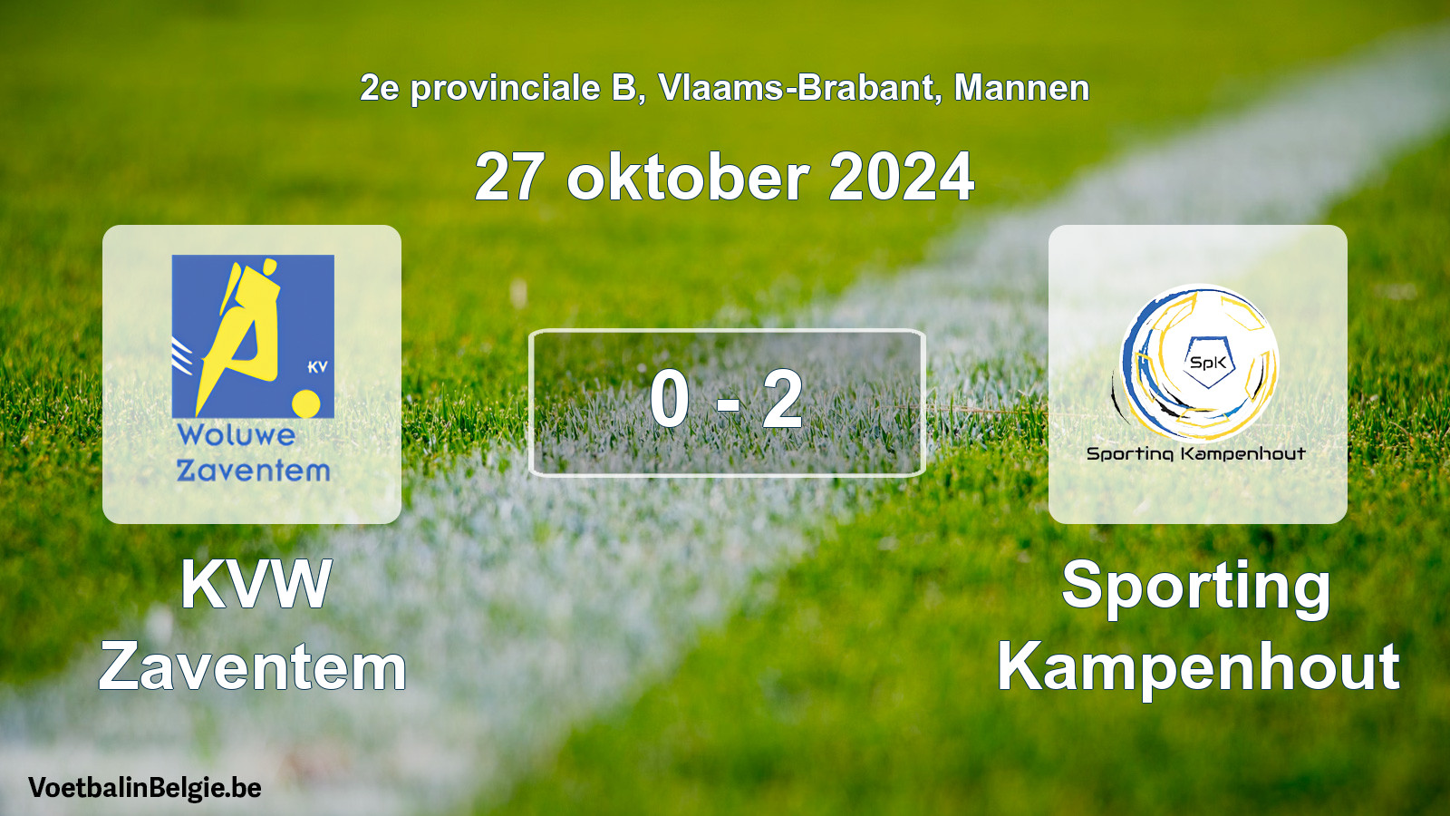 Played match men football: KVW Zaventem - Sporting Kampenhout 0 - 2 (27 October 2024)