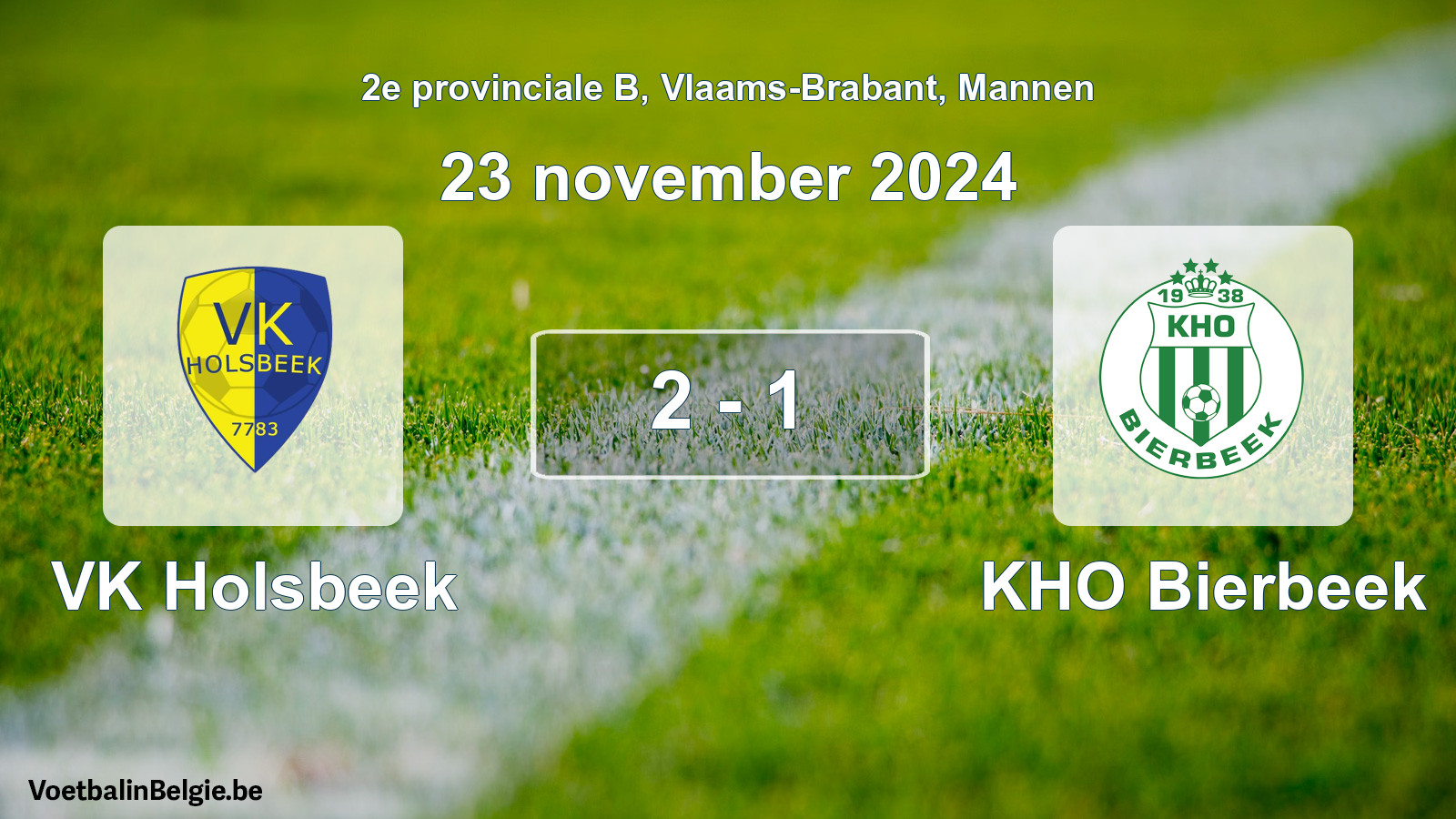 Gespeelde wedstrijd mannenvoetbal: VK Holsbeek - KHO Bierbeek 2 - 1 (23 november 2024)