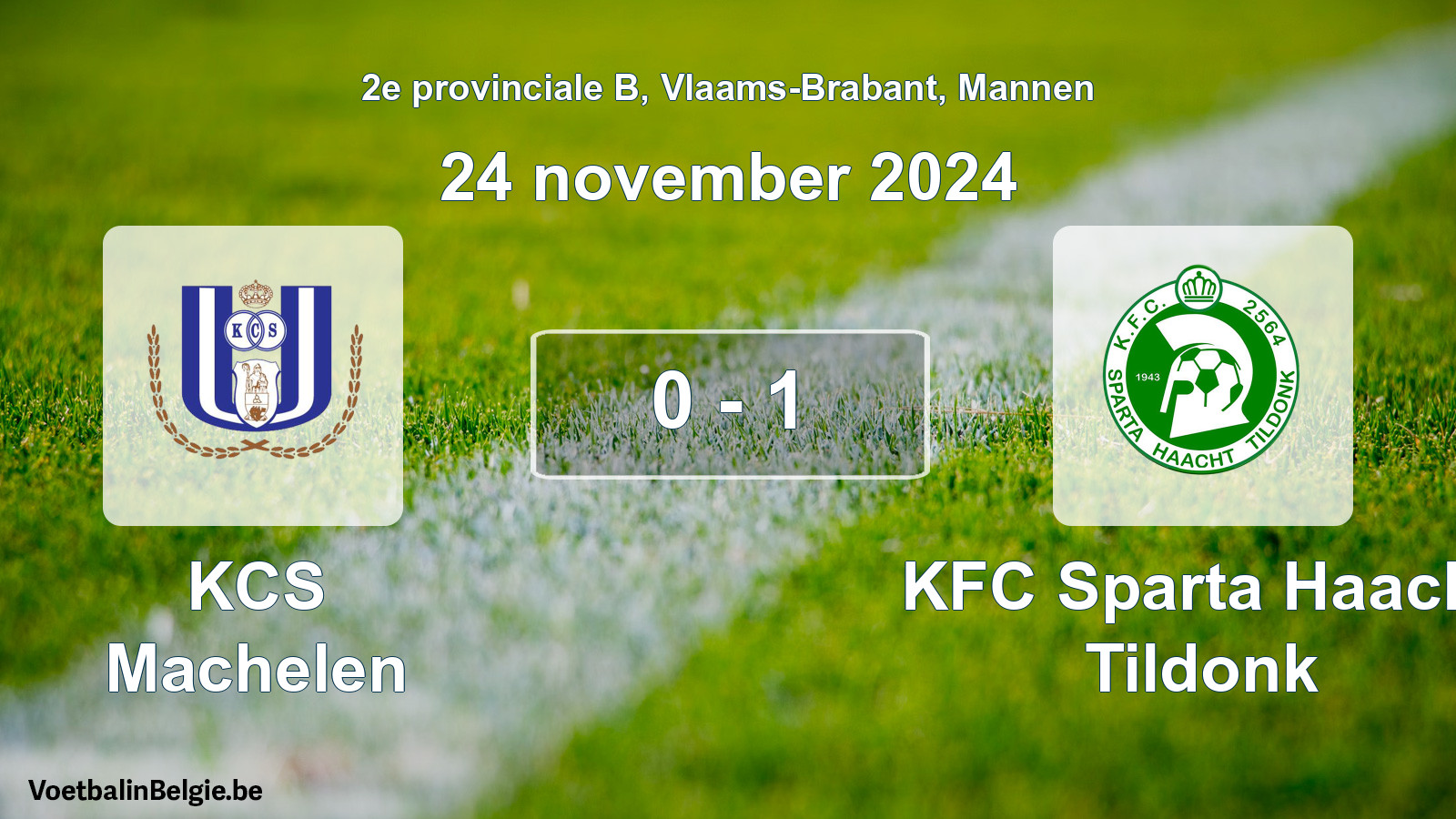Gespeelde wedstrijd mannenvoetbal: KCS Machelen - KFC Sparta Haacht Tildonk 0 - 1 (24 november 2024)