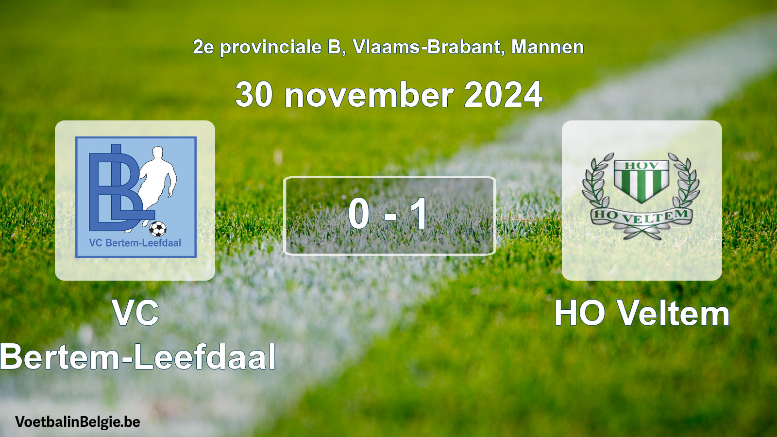 Gespeelde wedstrijd mannenvoetbal: VC Bertem-Leefdaal - HO Veltem 0 - 1 (30 november 2024)